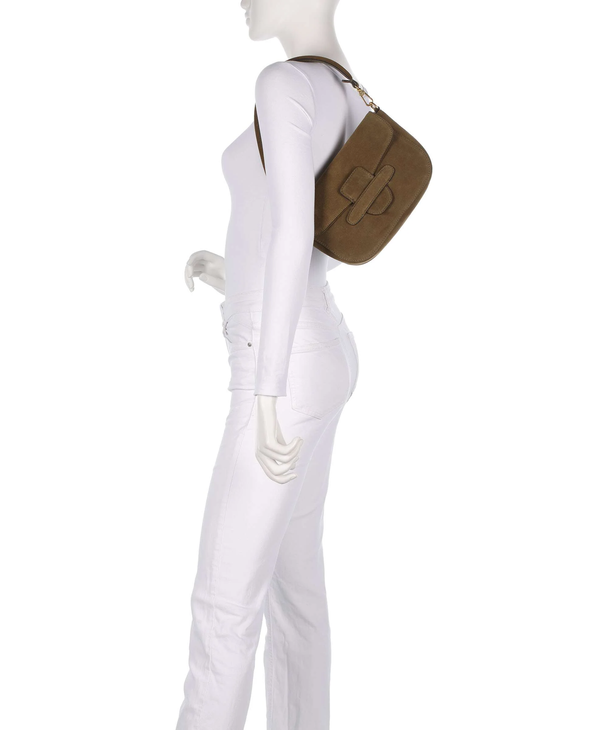 Abro Suede Camilla Shoulder bag military - Image 3