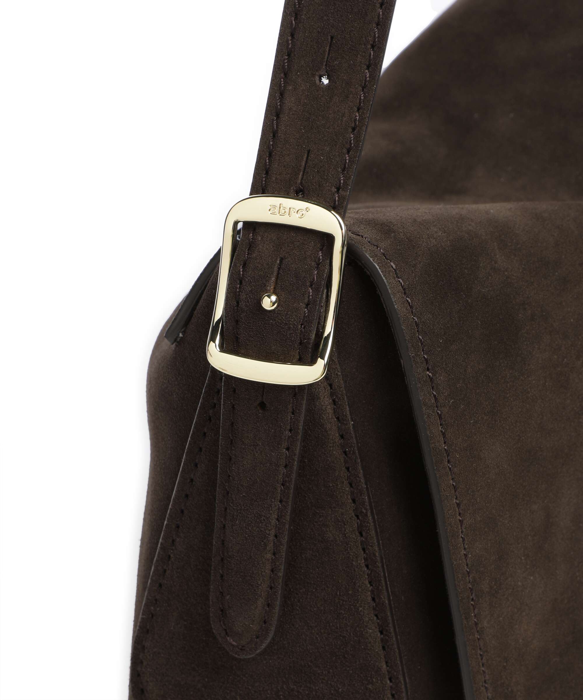 Abro Suede Carina Hobo bag dark brown - Image 4
