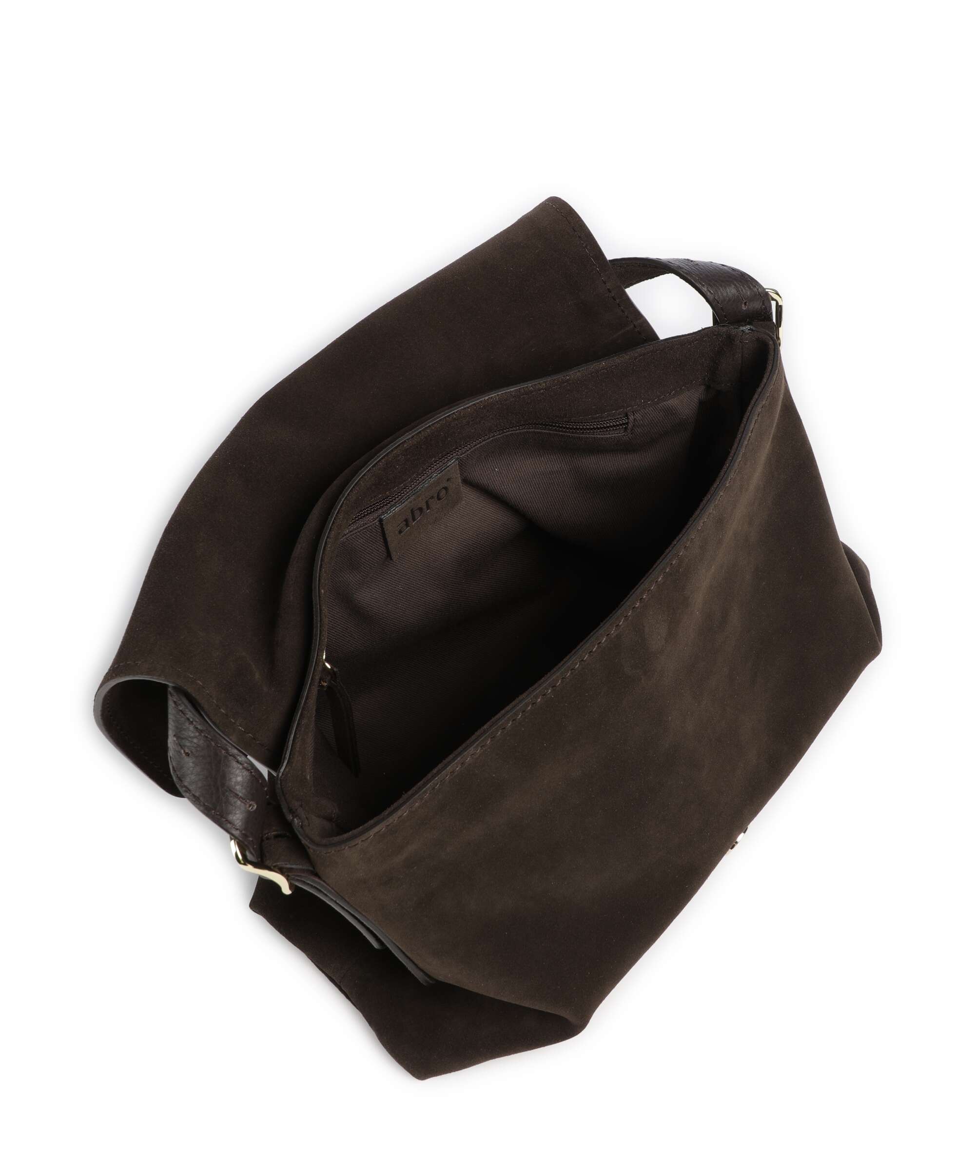 Abro Suede Carina Hobo bag dark brown - Image 6