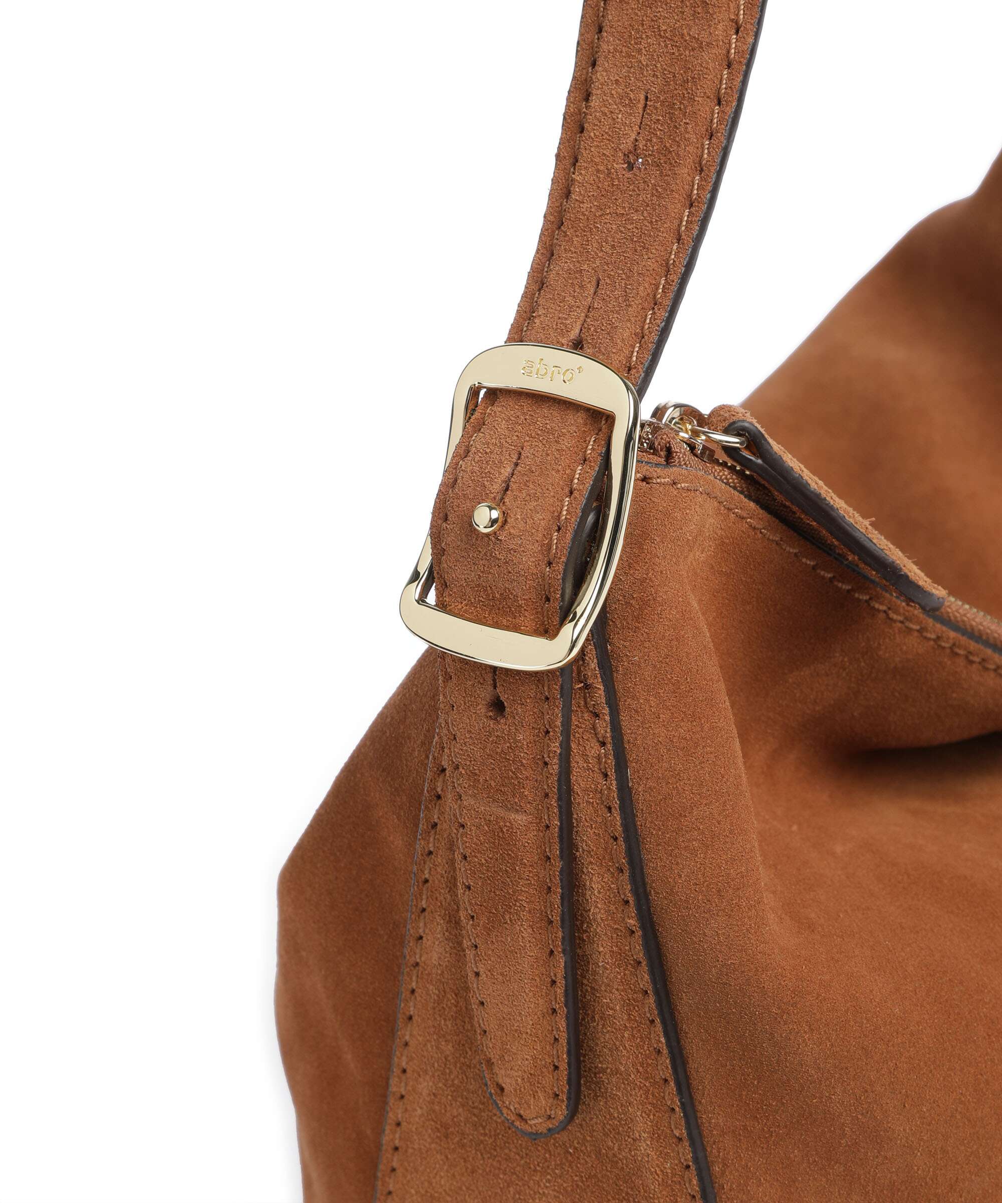 Abro Suede Carina Hobo bag cuoio - Image 4