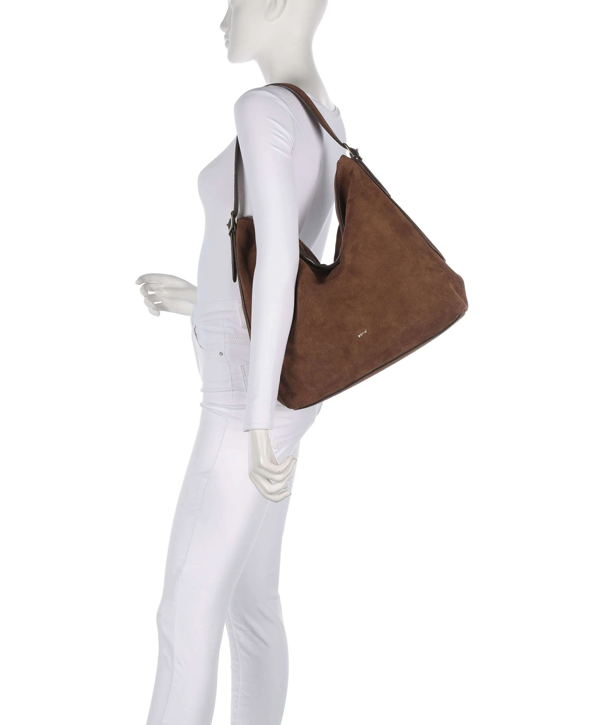 Abro Suede Carina Hobo bag wood - Image 3