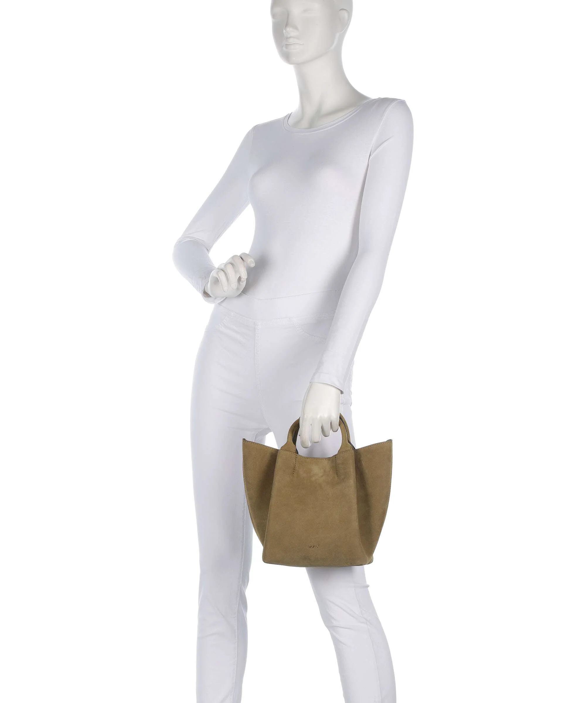 Abro Suede Essential Small Handbag mud - Image 3