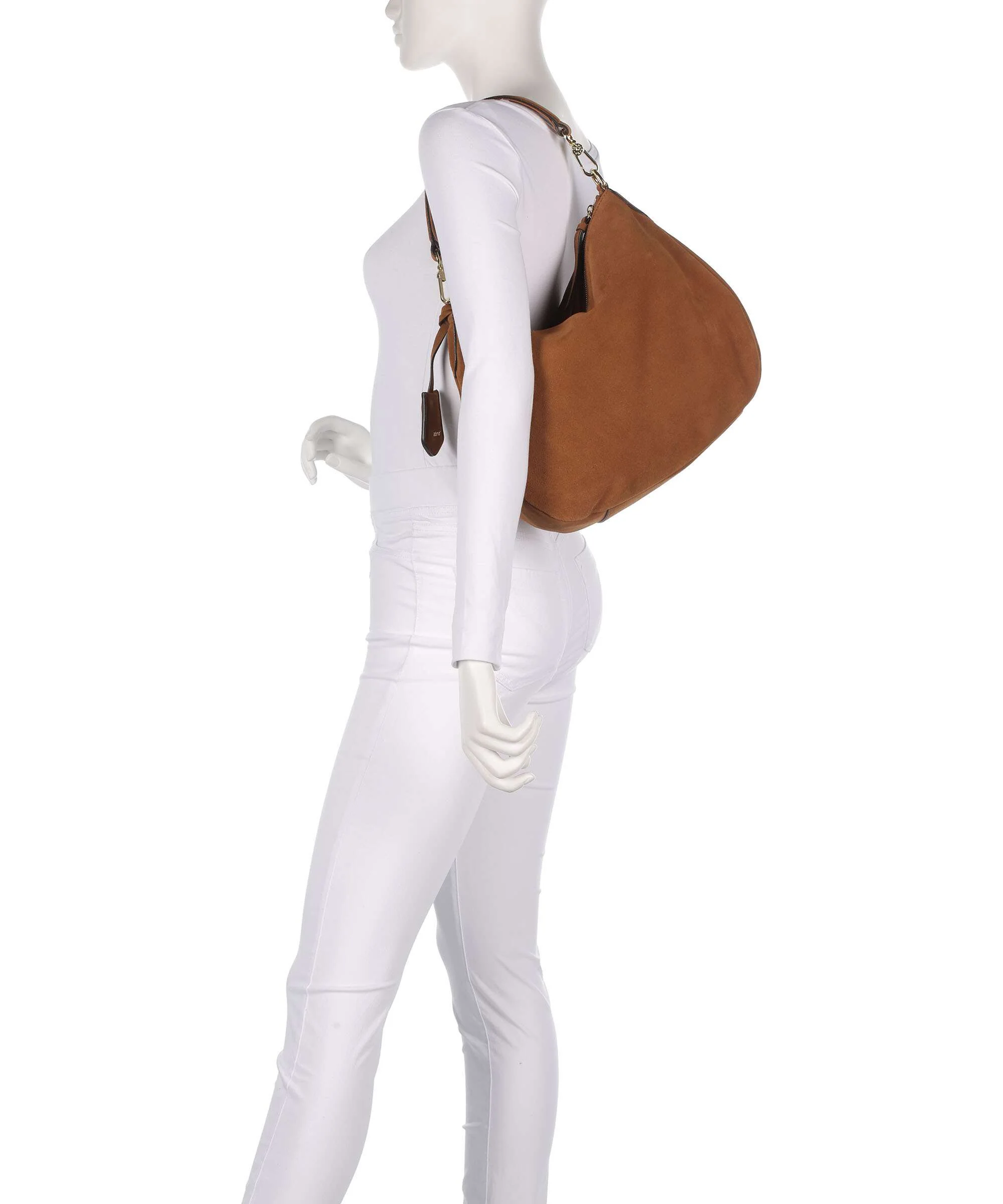 Abro Suede Juna Small Hobo bag cuoio - Image 3