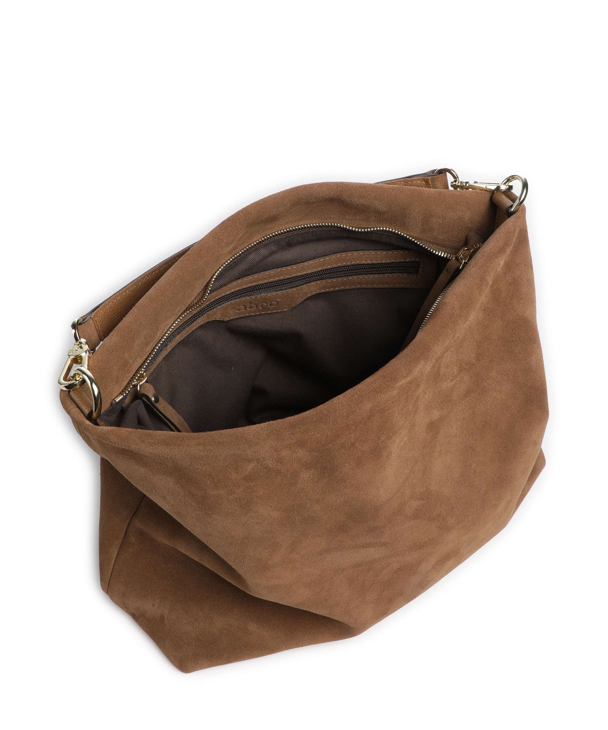 Abro Suede Kaia Hobo bag camel - Image 6