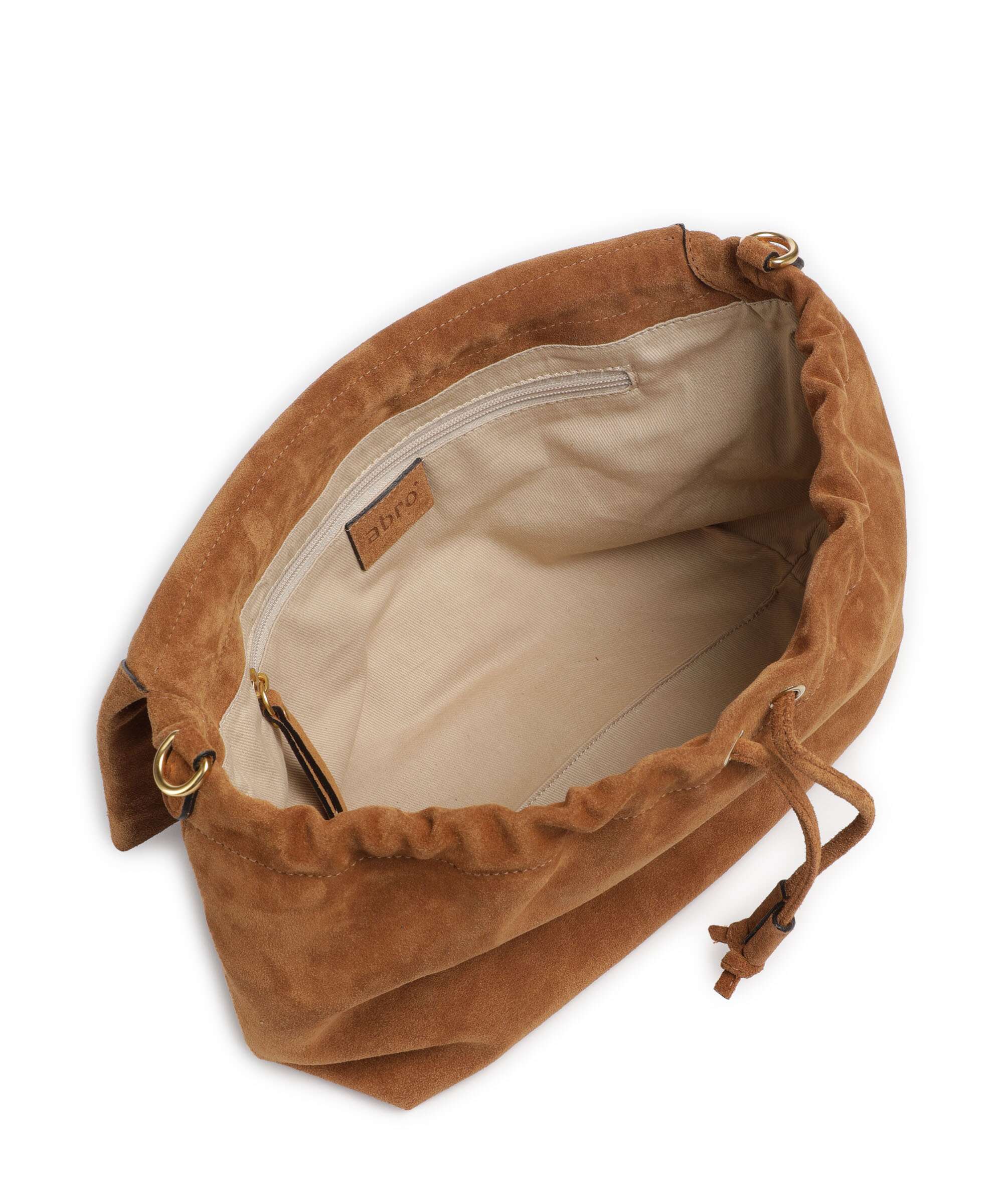 Abro Suede Temi Large Shoulder bag cuoio - Image 6