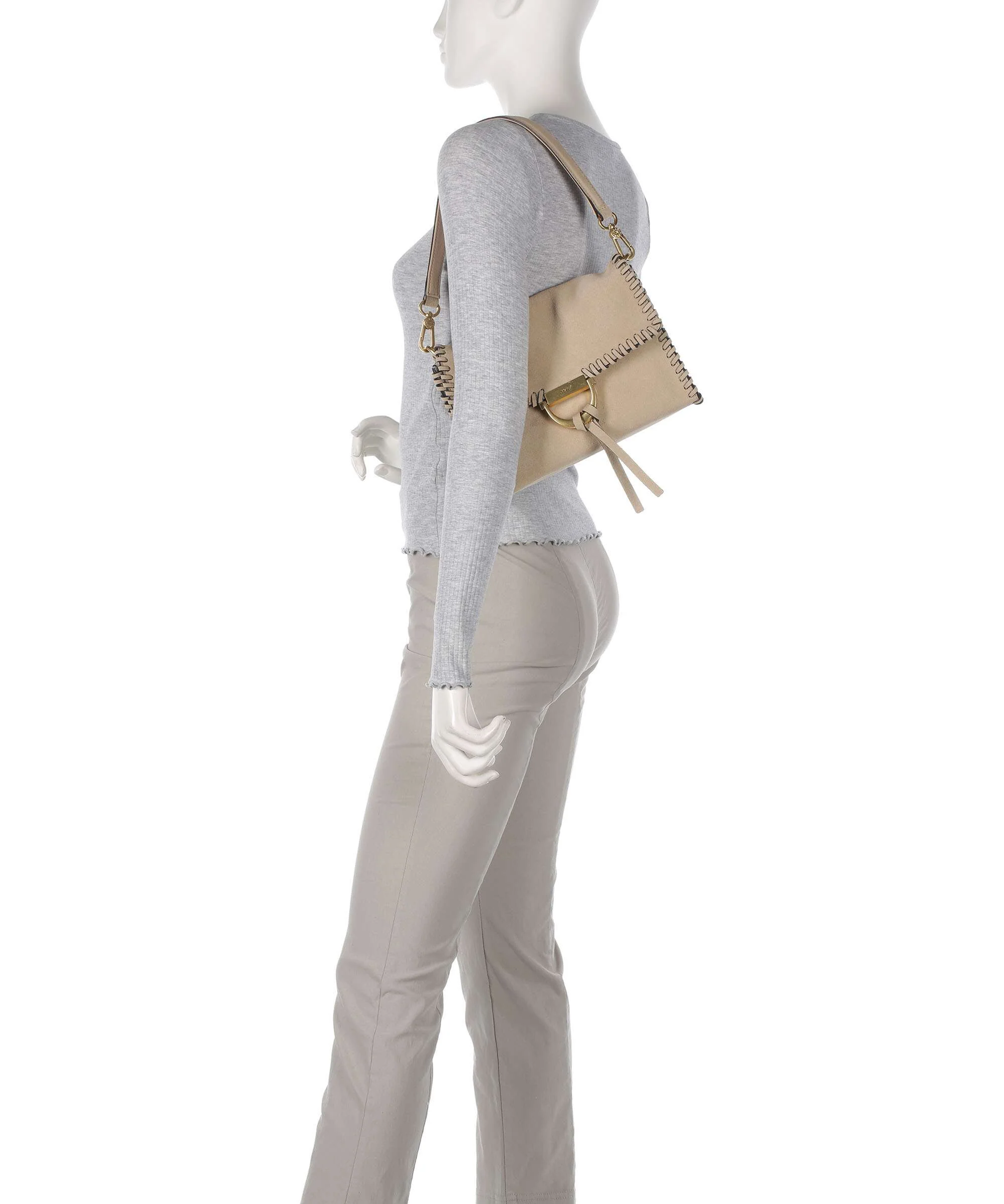 Abro Suede Temi Stitch Shoulder bag natural - Image 3