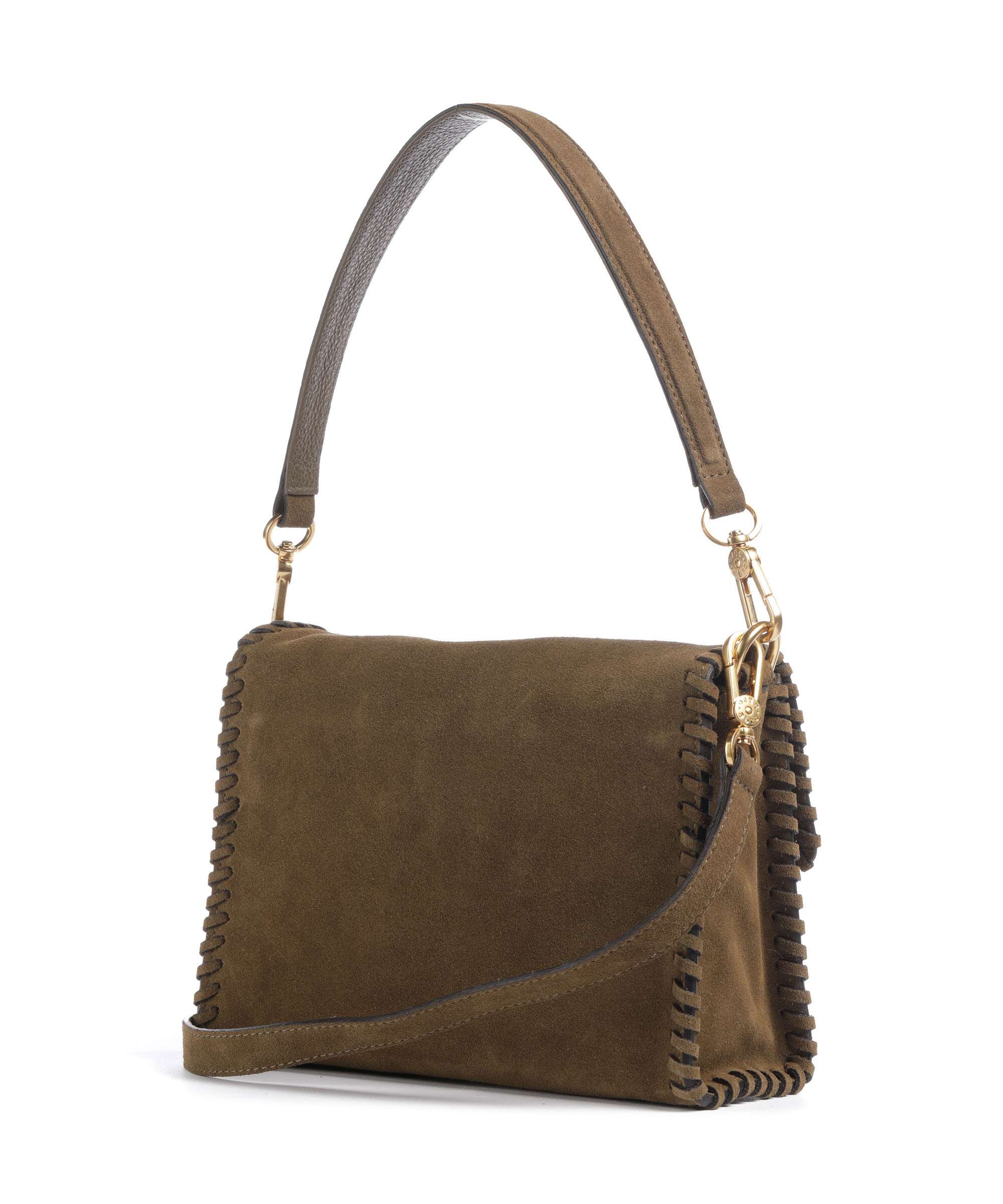 Abro Suede Temi Stitch Shoulder bag military - Image 2