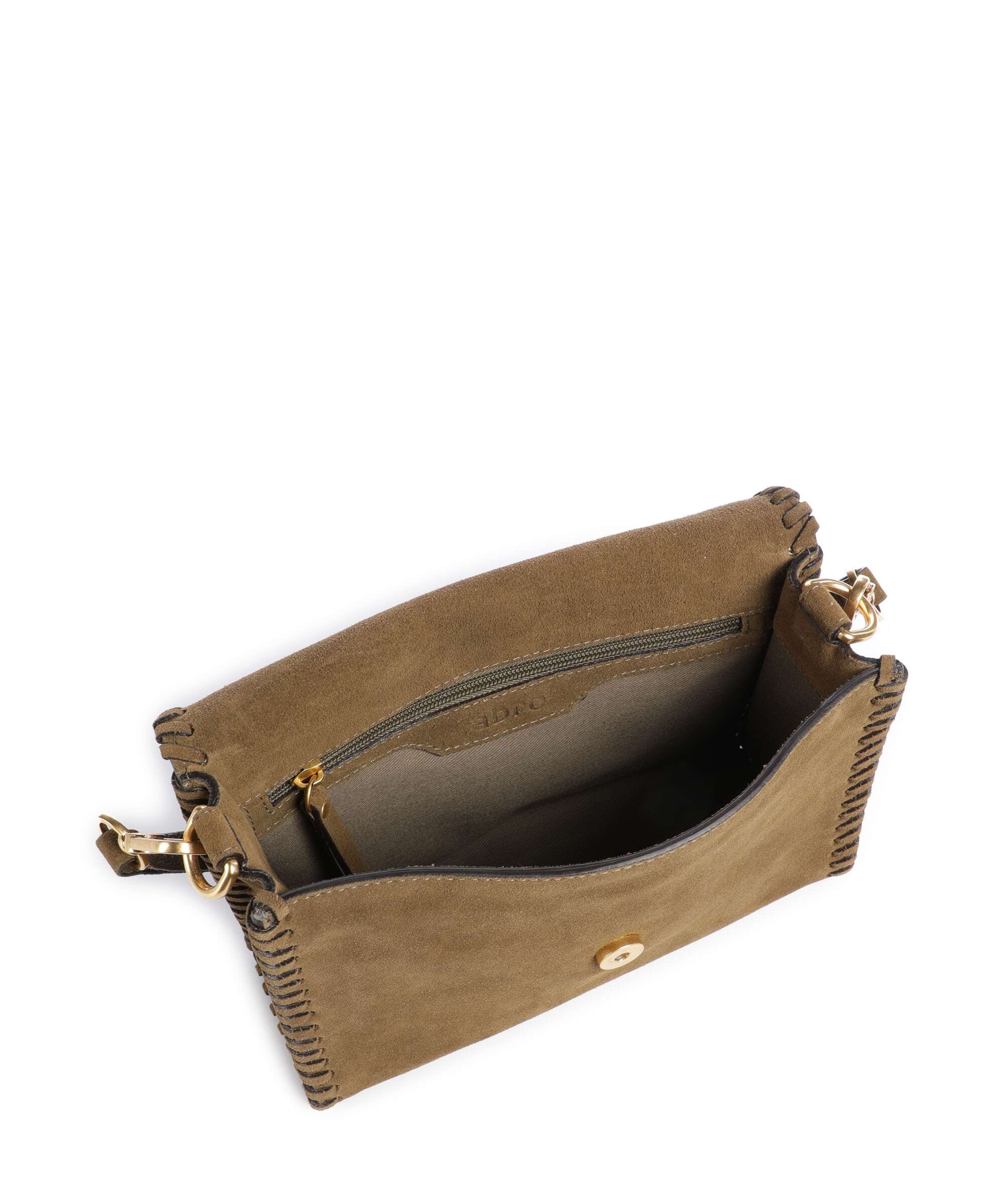 Abro Suede Temi Stitch Shoulder bag military - Image 6