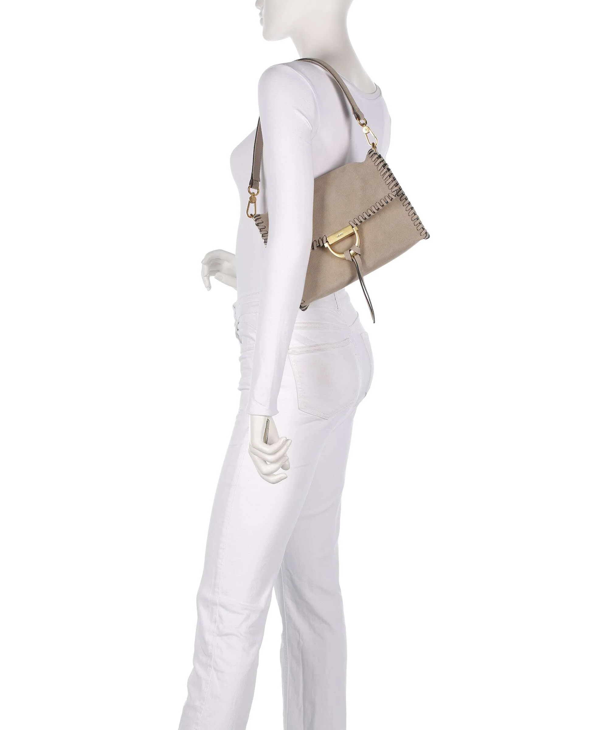 Abro Suede Temi Stitch Shoulder bag siena - Image 3