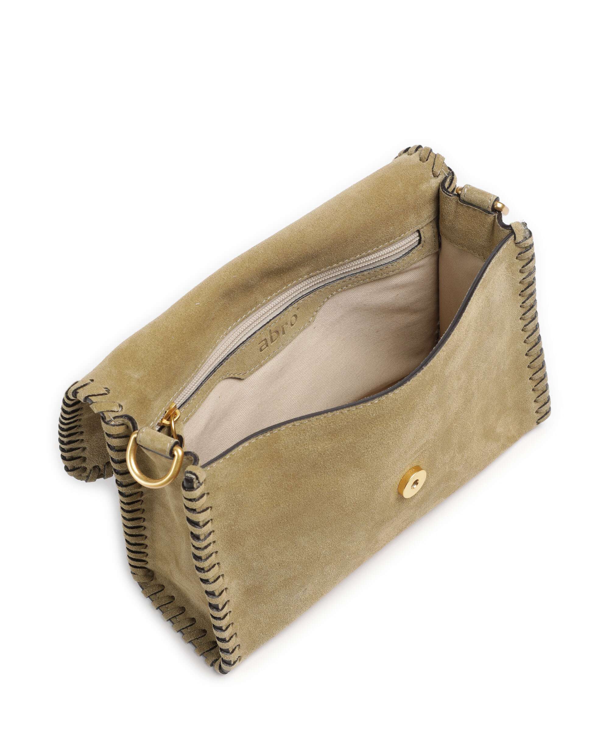 Abro Suede Temi Stitch Shoulder bag mud - Image 6