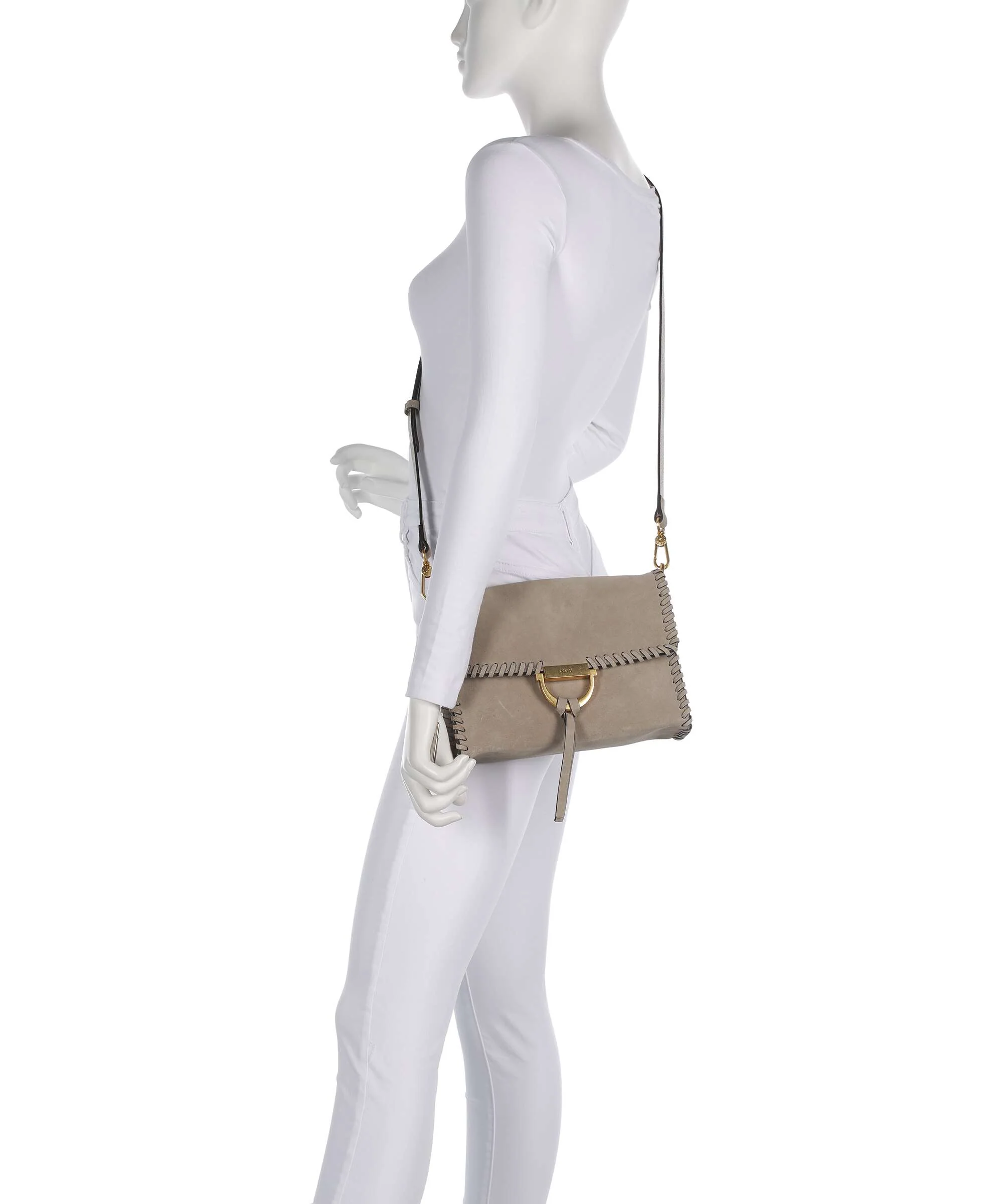 Abro Suede Temi Stitch Shoulder bag siena - Image 4
