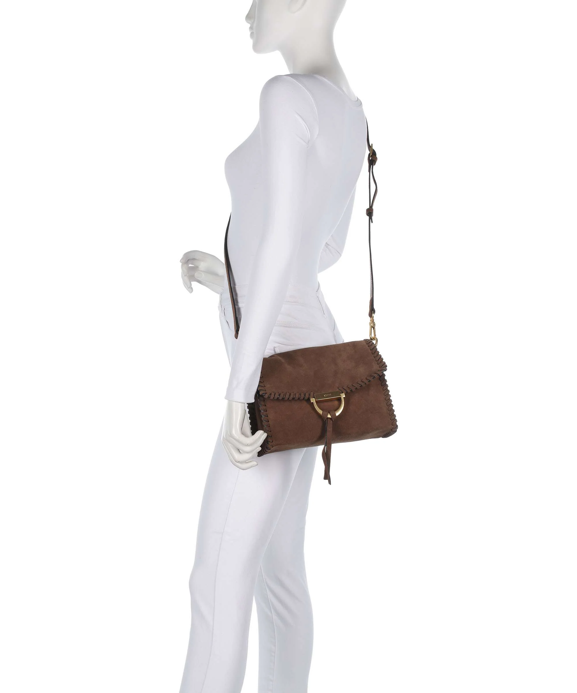 Abro Suede Temi Stitch Shoulder bag wood - Image 4