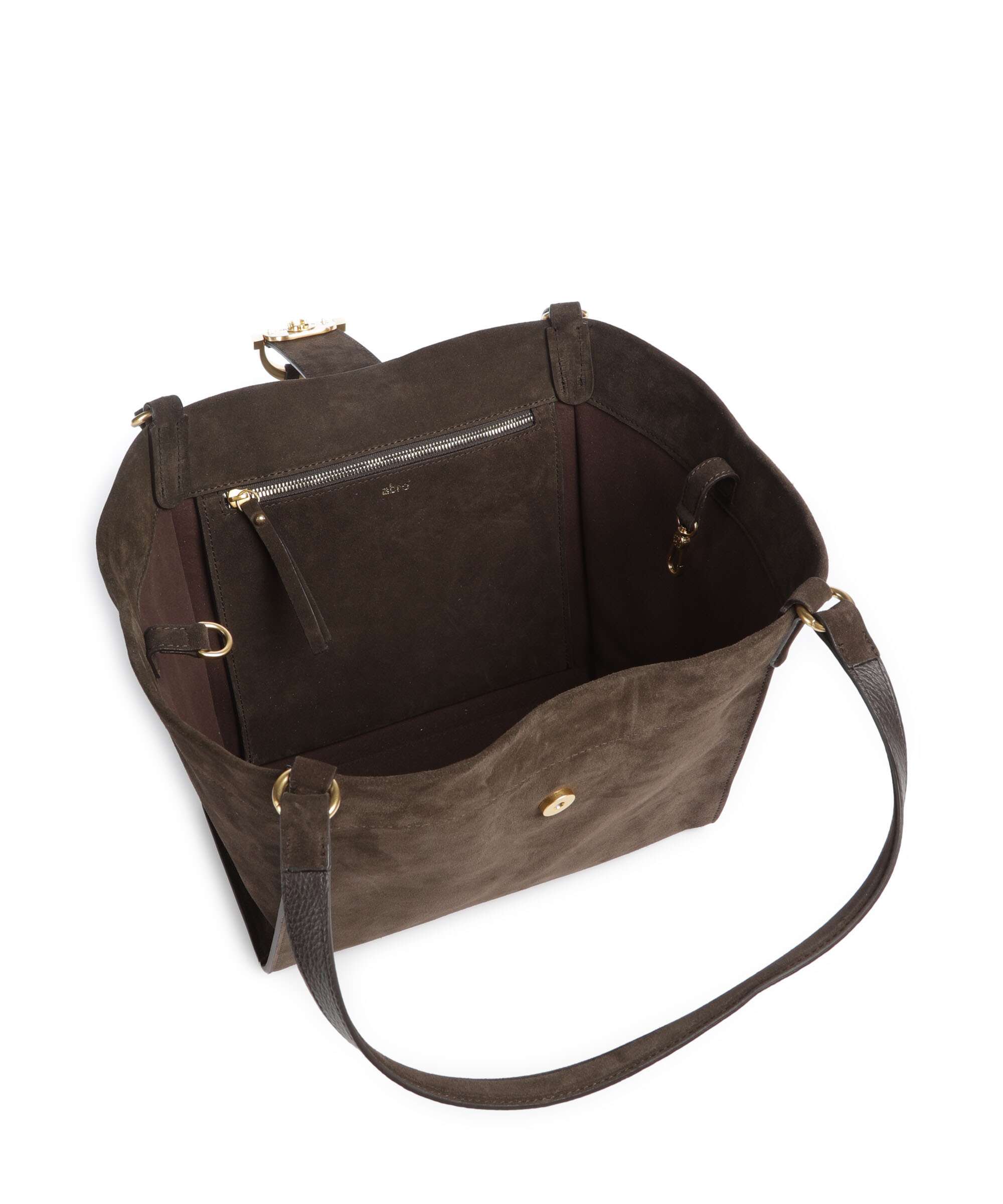 Abro Suede Temi Tote bag dark brown - Image 6