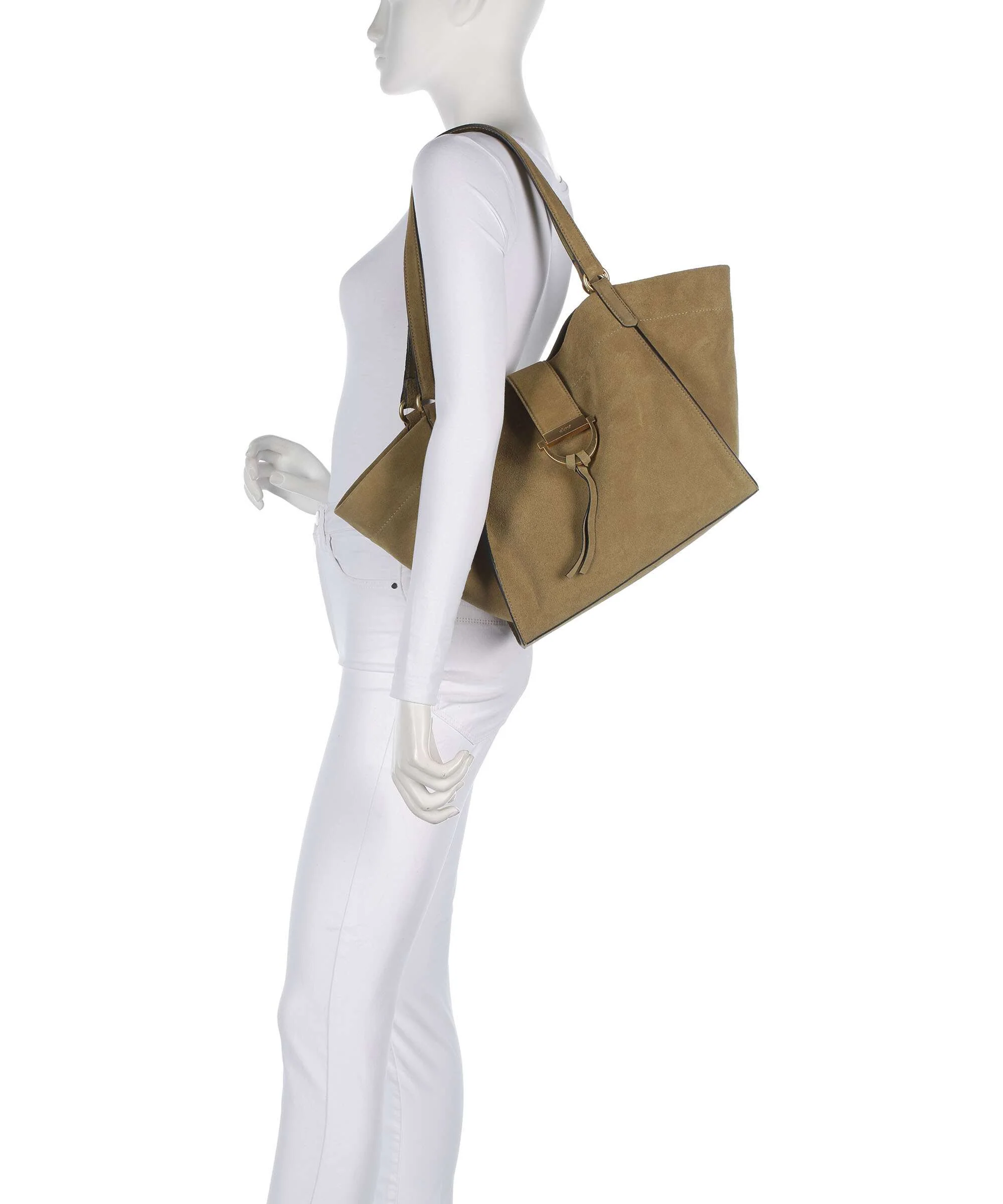 Abro Suede Temi Tote bag mud - Image 3