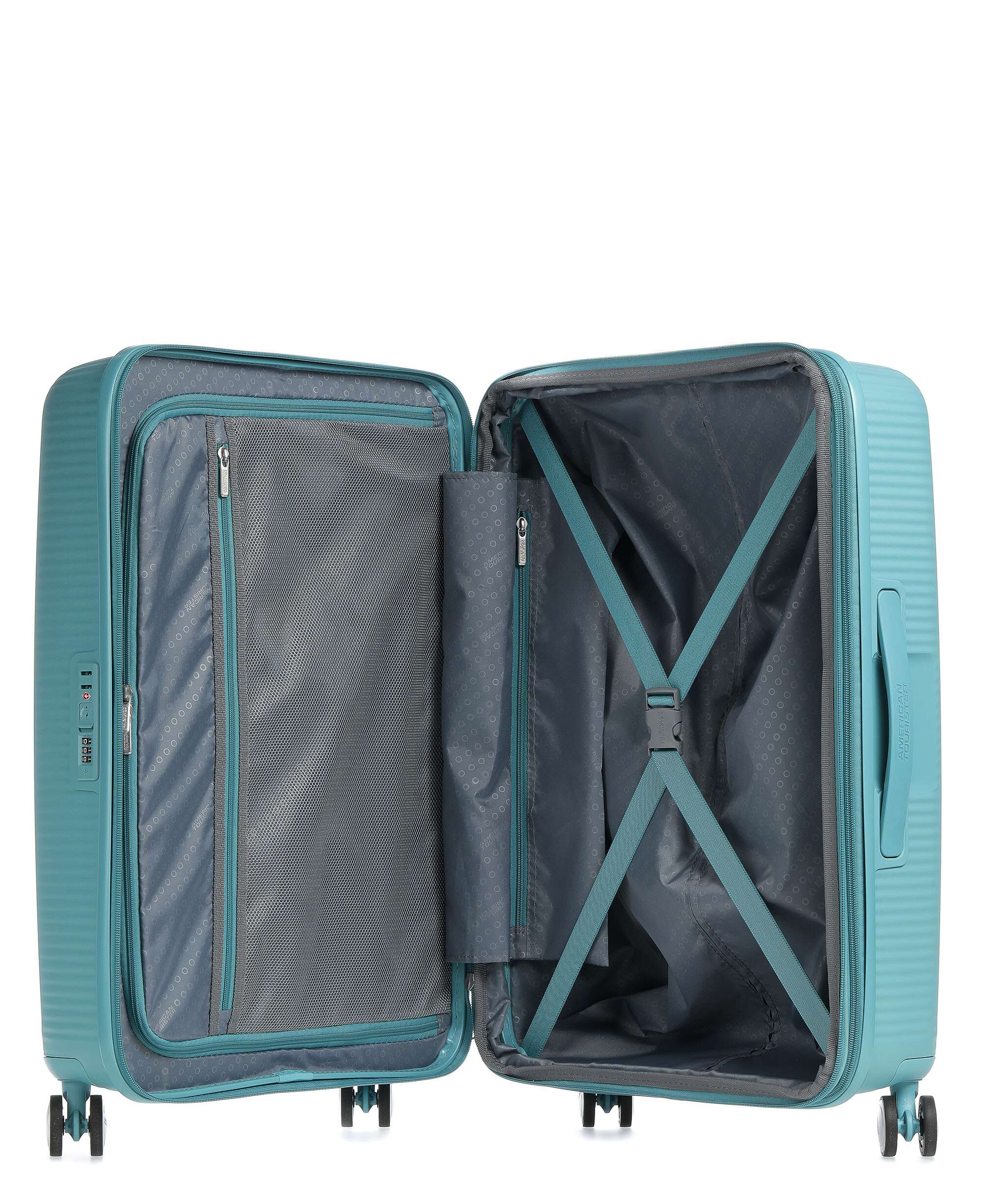 American Tourister Soundbox Spinner (4 wheels) turquoise tonic - Image 6