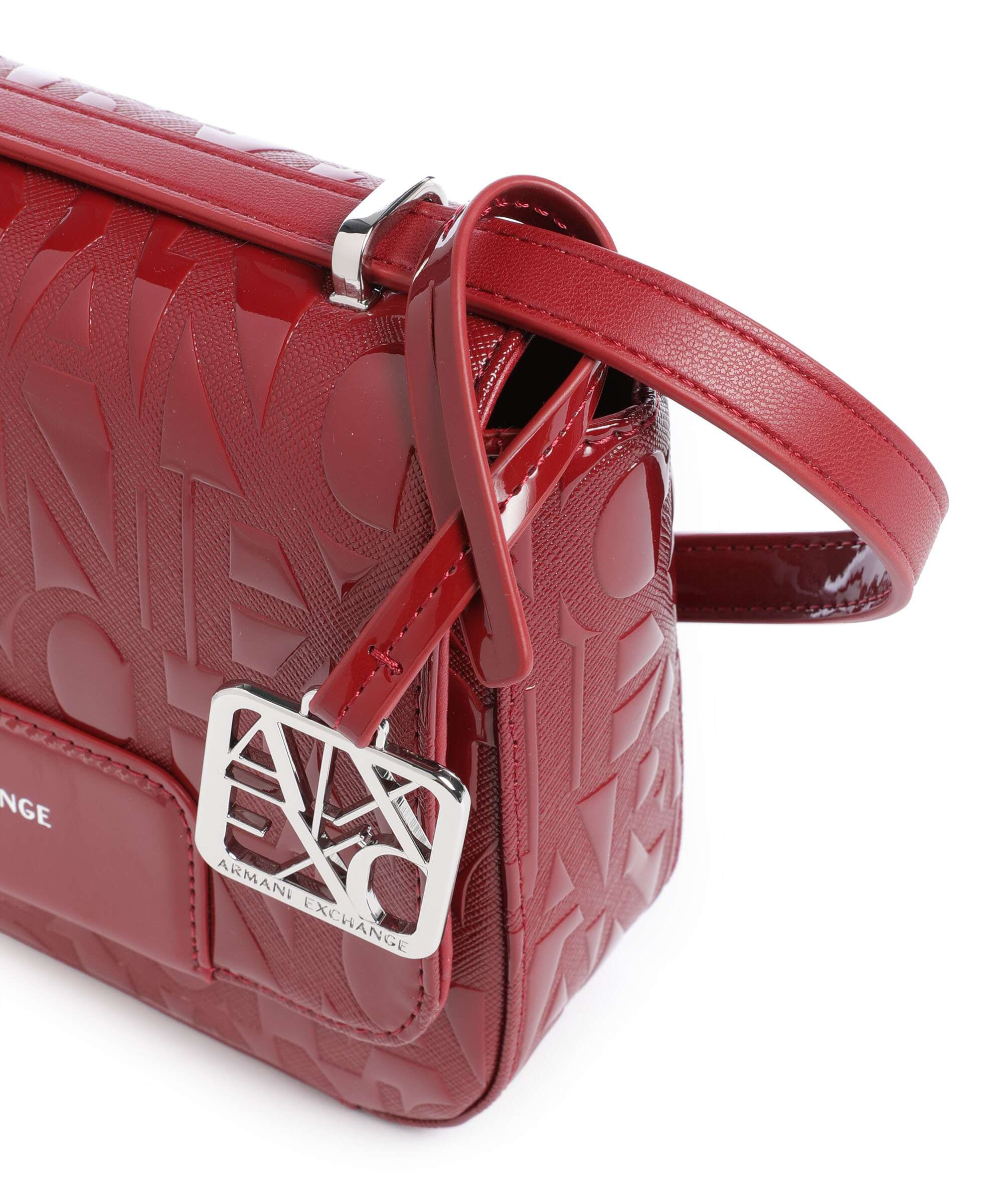 Armani Exchange Liz Patent Crossbody bag red dahlia - Image 4