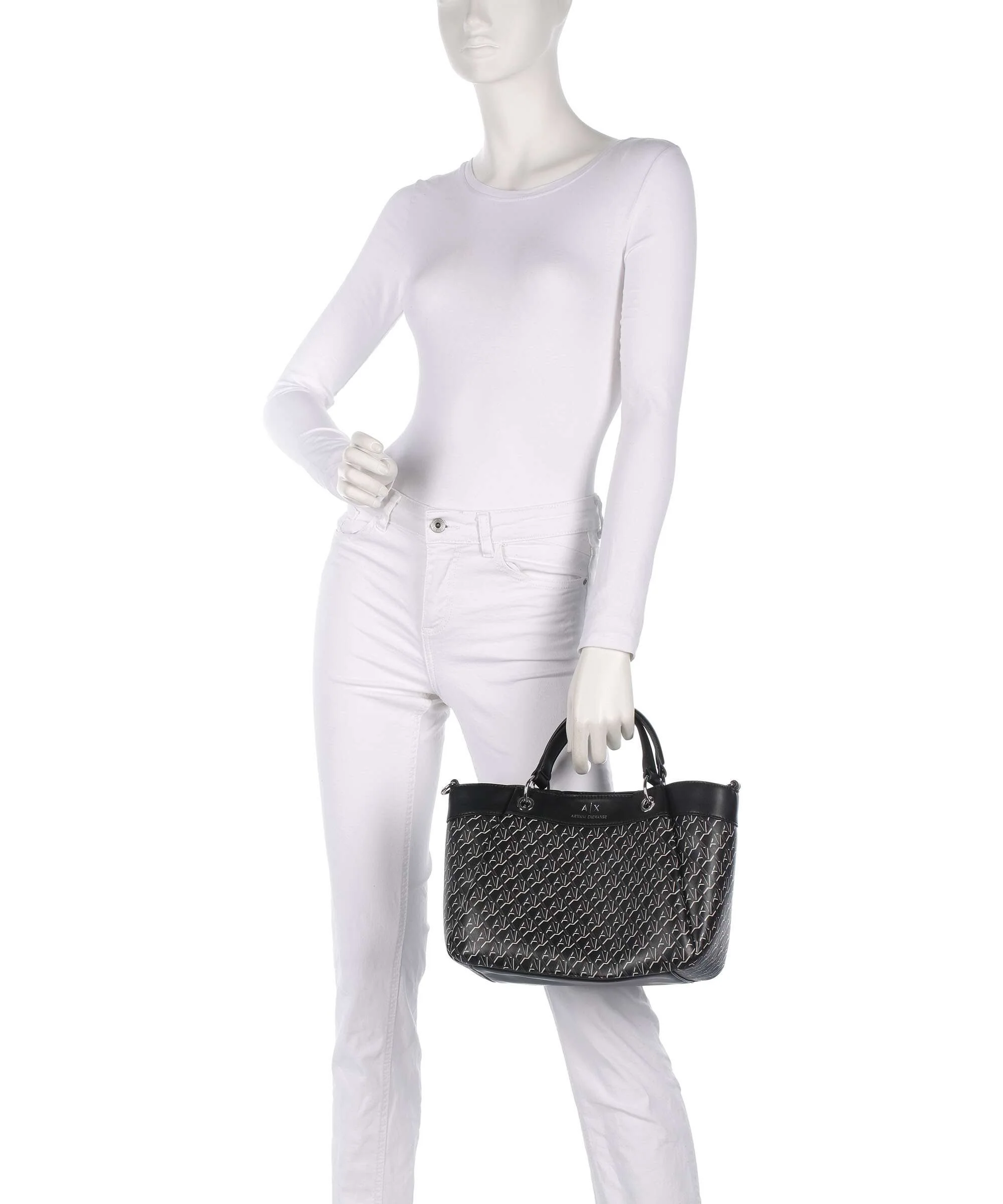 Armani Exchange Wave Monogram M Handbag black - Image 3