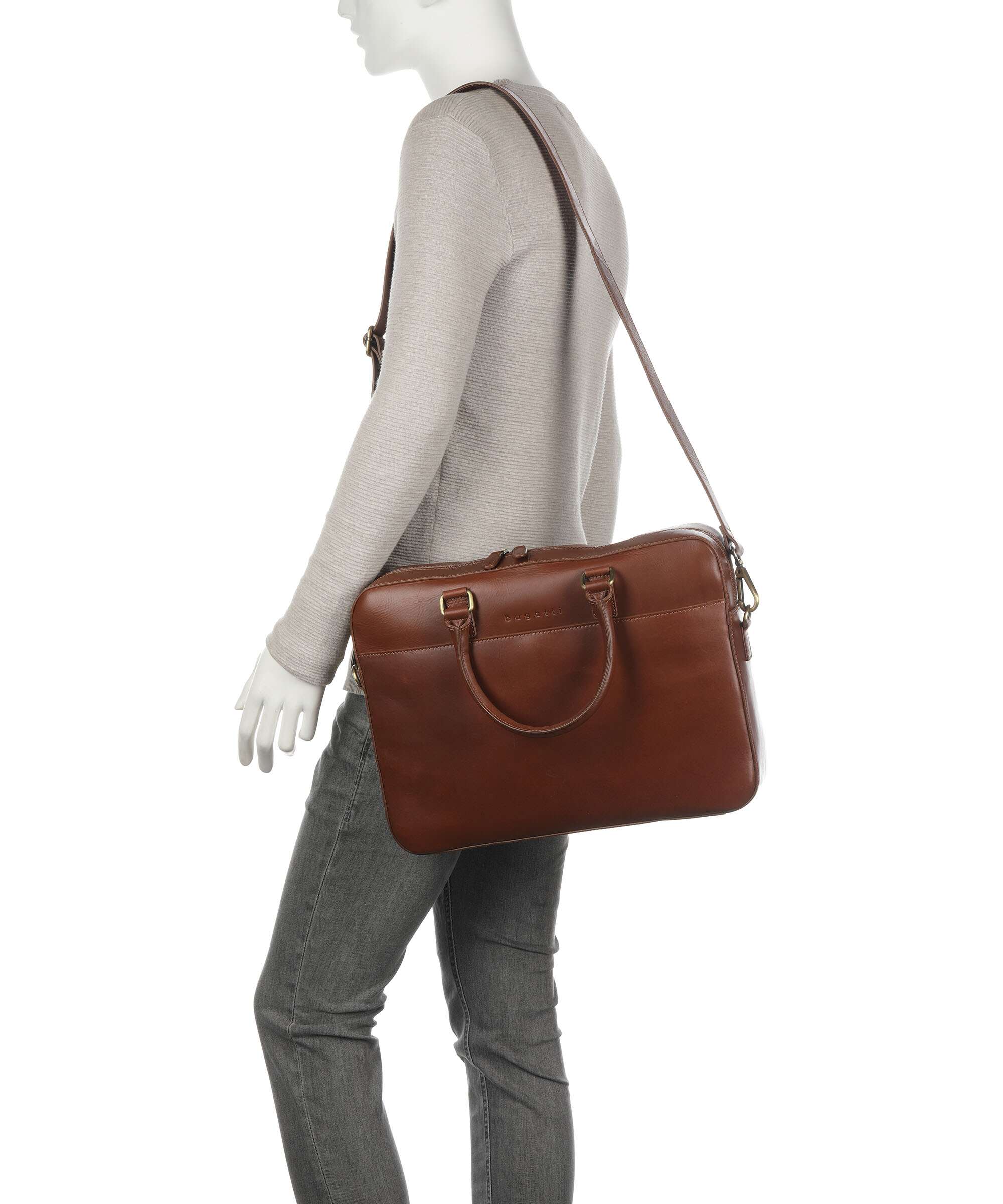 Bugatti Remo Briefcase cognac - Image 3