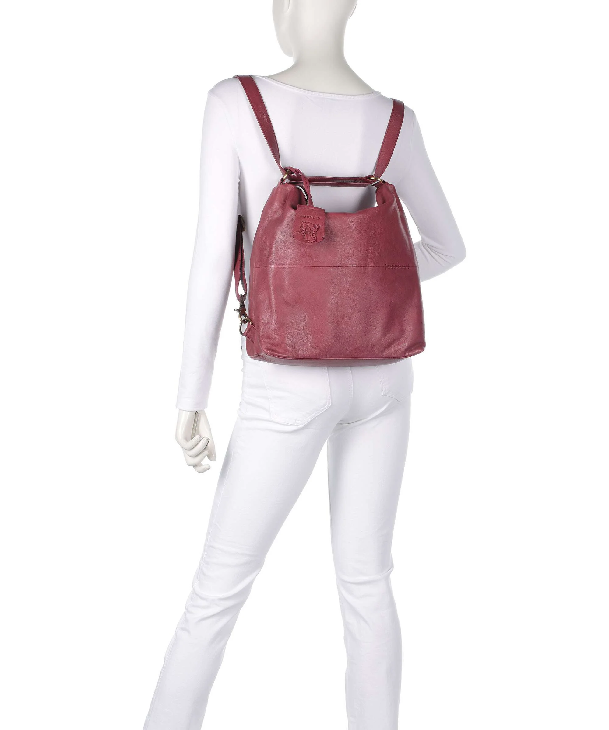 Burkely Natural Norah Backpack bag poppy pink - Image 4