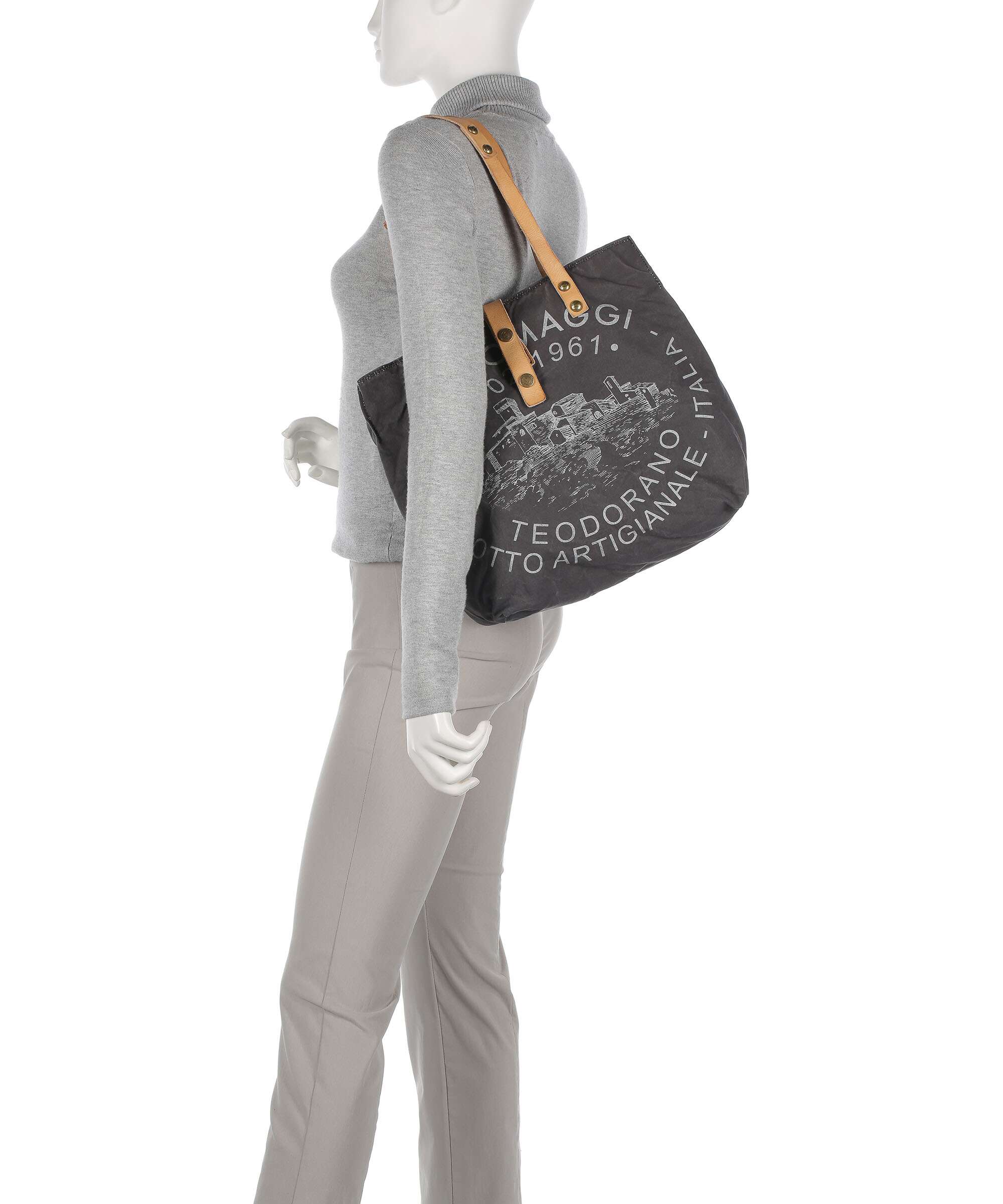 Campomaggi Tote bag grey/natural/silver - Image 3
