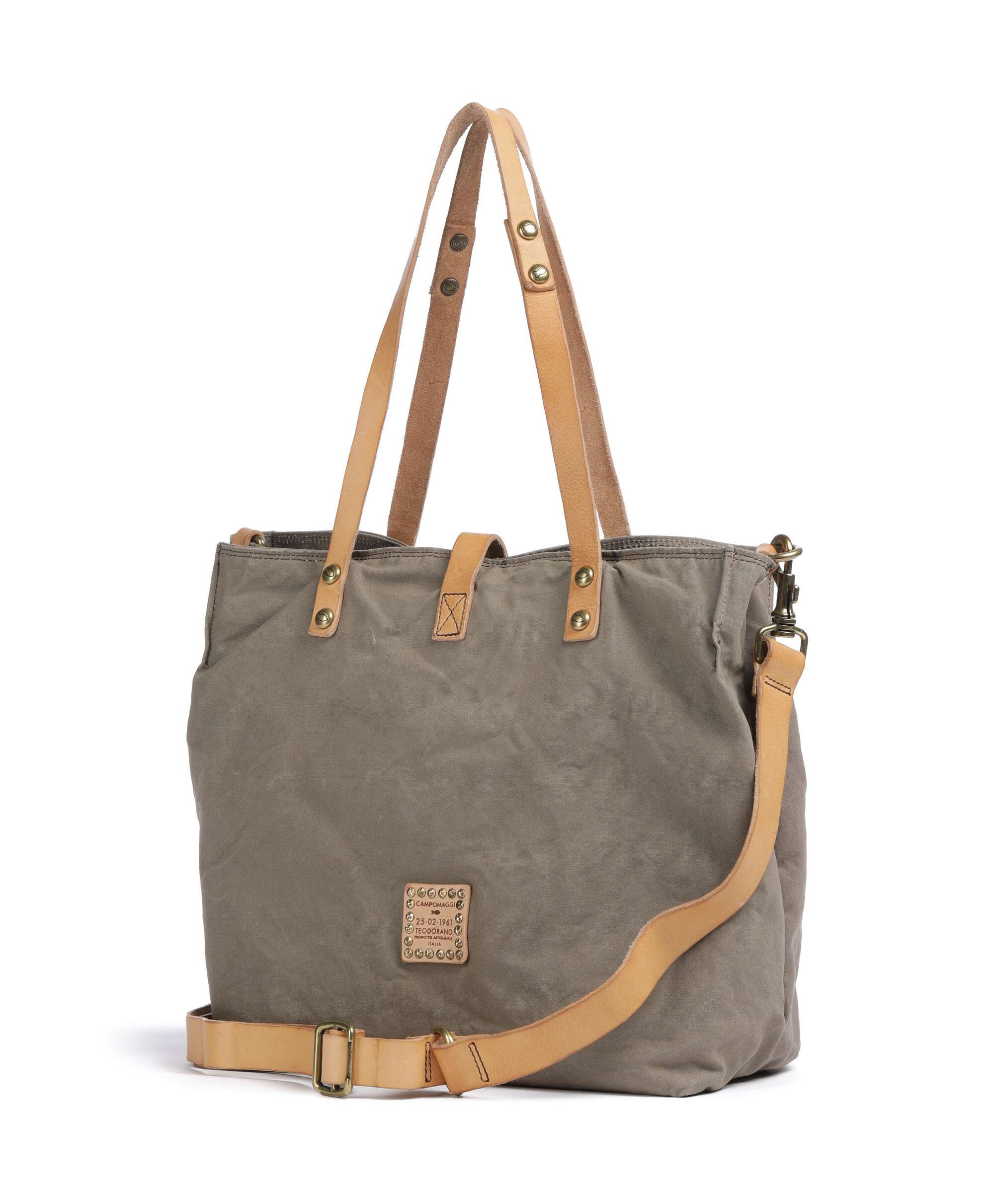 Campomaggi Tote bag verde militare/naturale/albicocca - Image 2