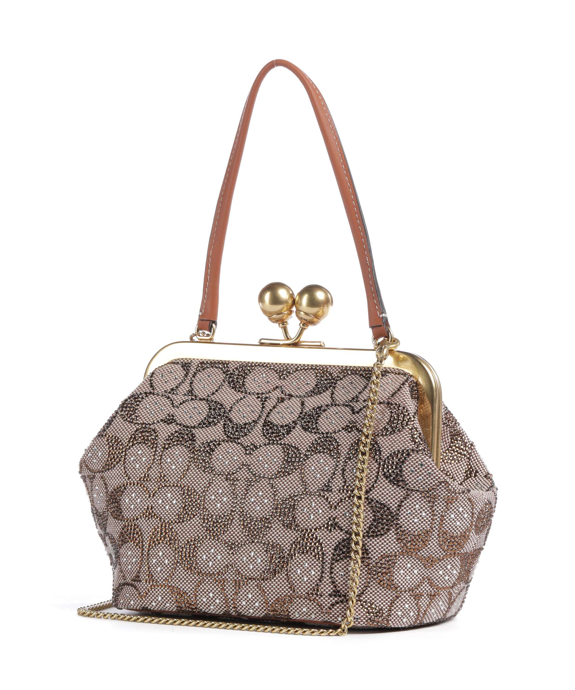 Coach Kisslock Frame Crystal Signature Jacquard Handbag burnished amber - Image 2