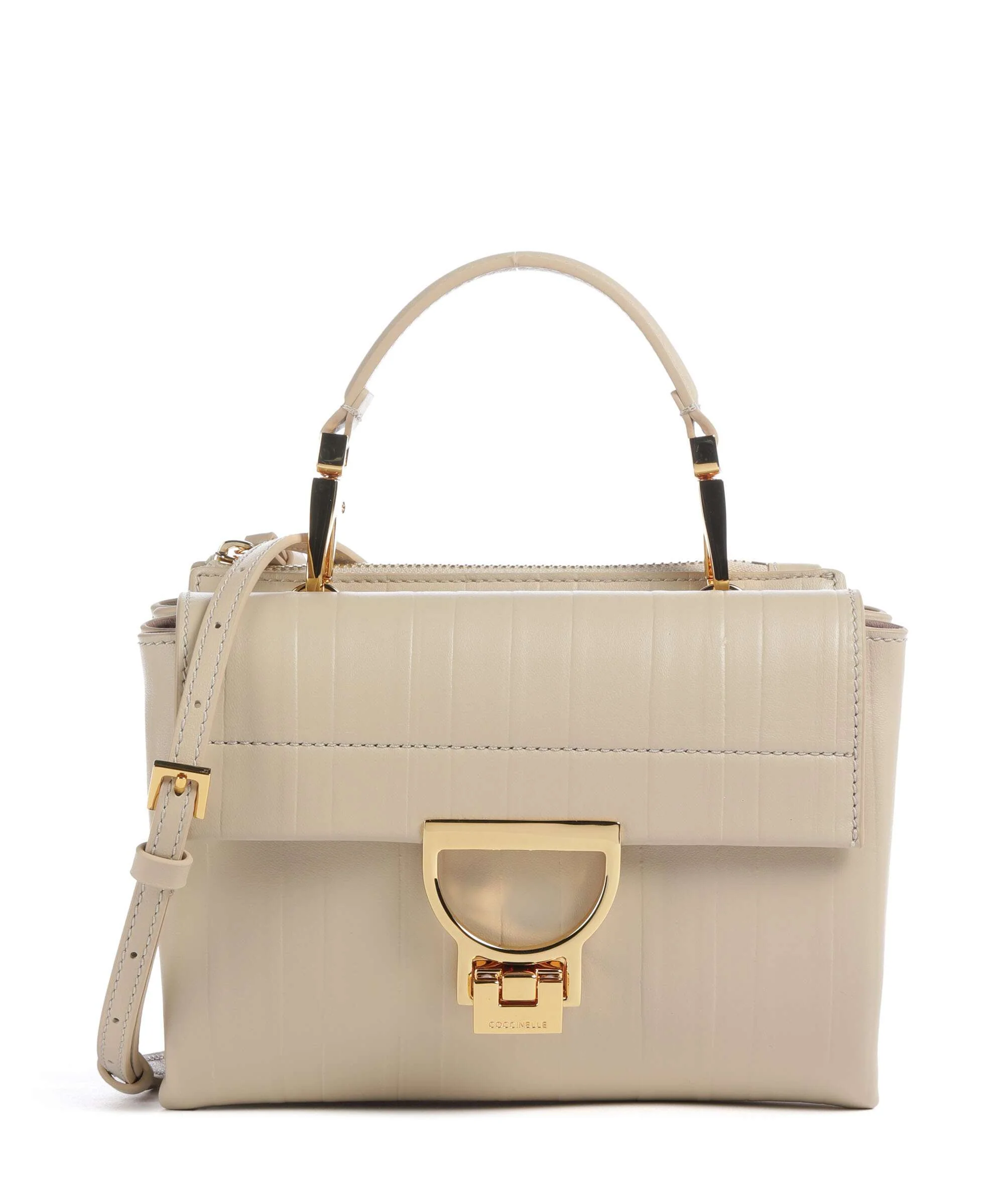 Coccinelle Arlettis Plisse Crossbody bag sandshell