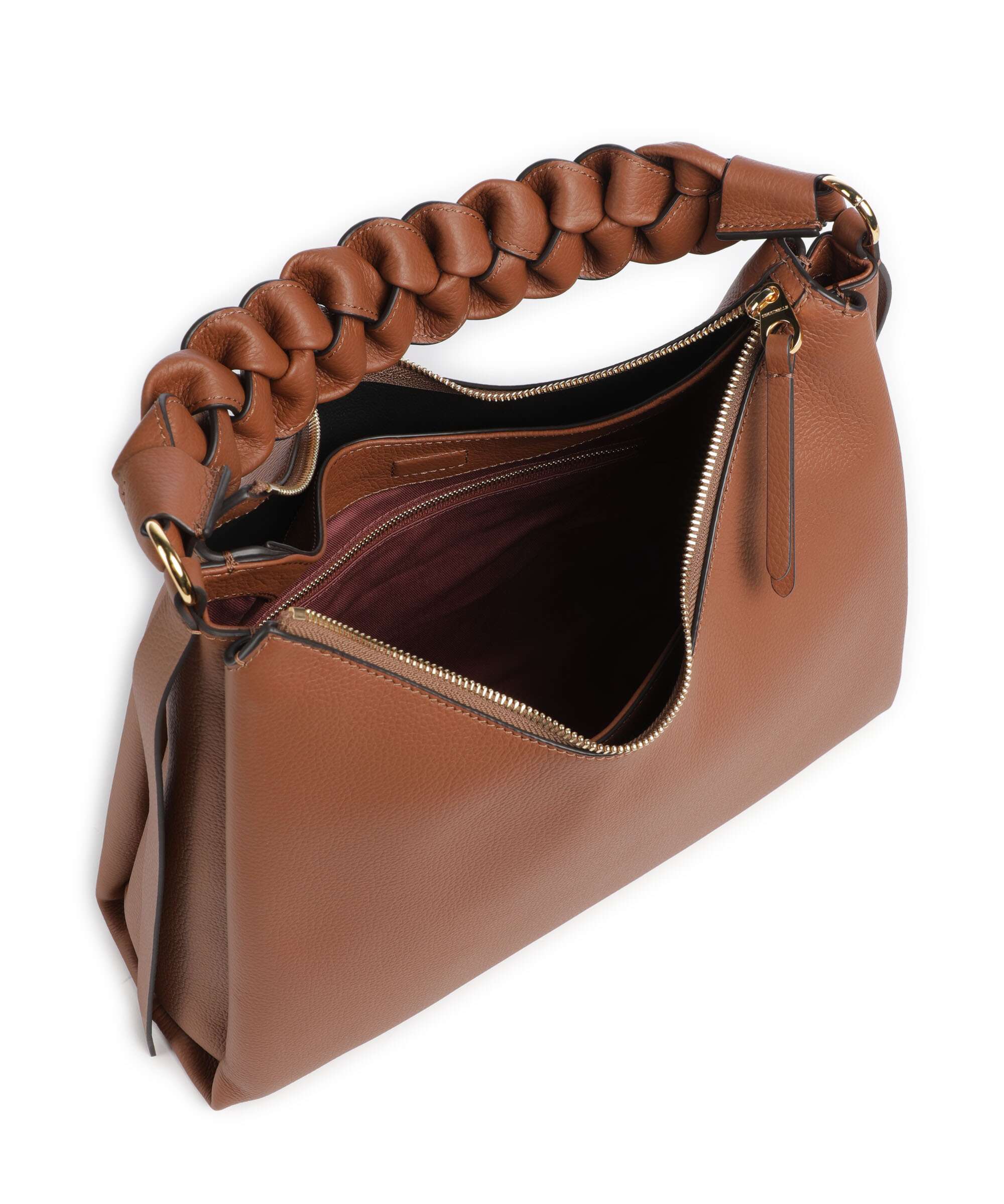Coccinelle Boheme Grana Double Hobo bag cognac/noir - Image 6