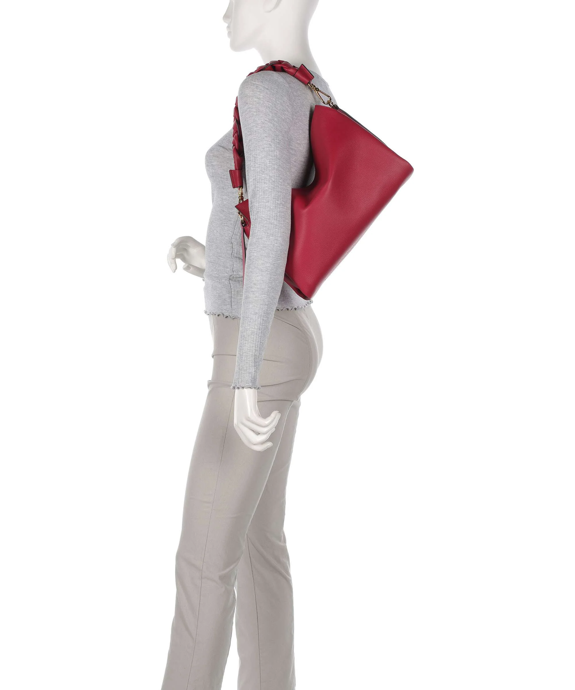 Coccinelle Boheme Grana Double Hobo bag sangria/skin - Image 3