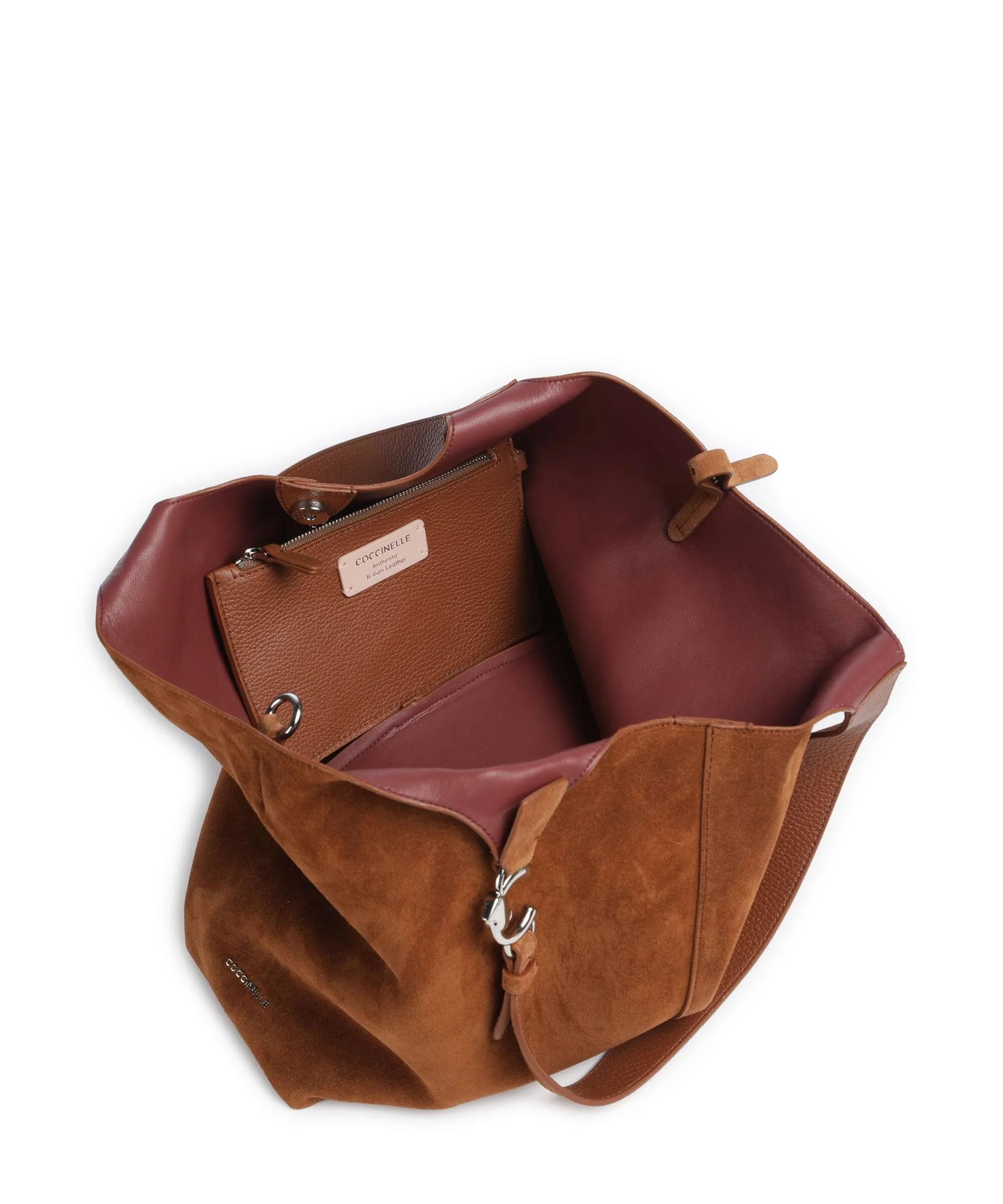 Coccinelle C-Easy Suede Hobo bag cognac - Image 7
