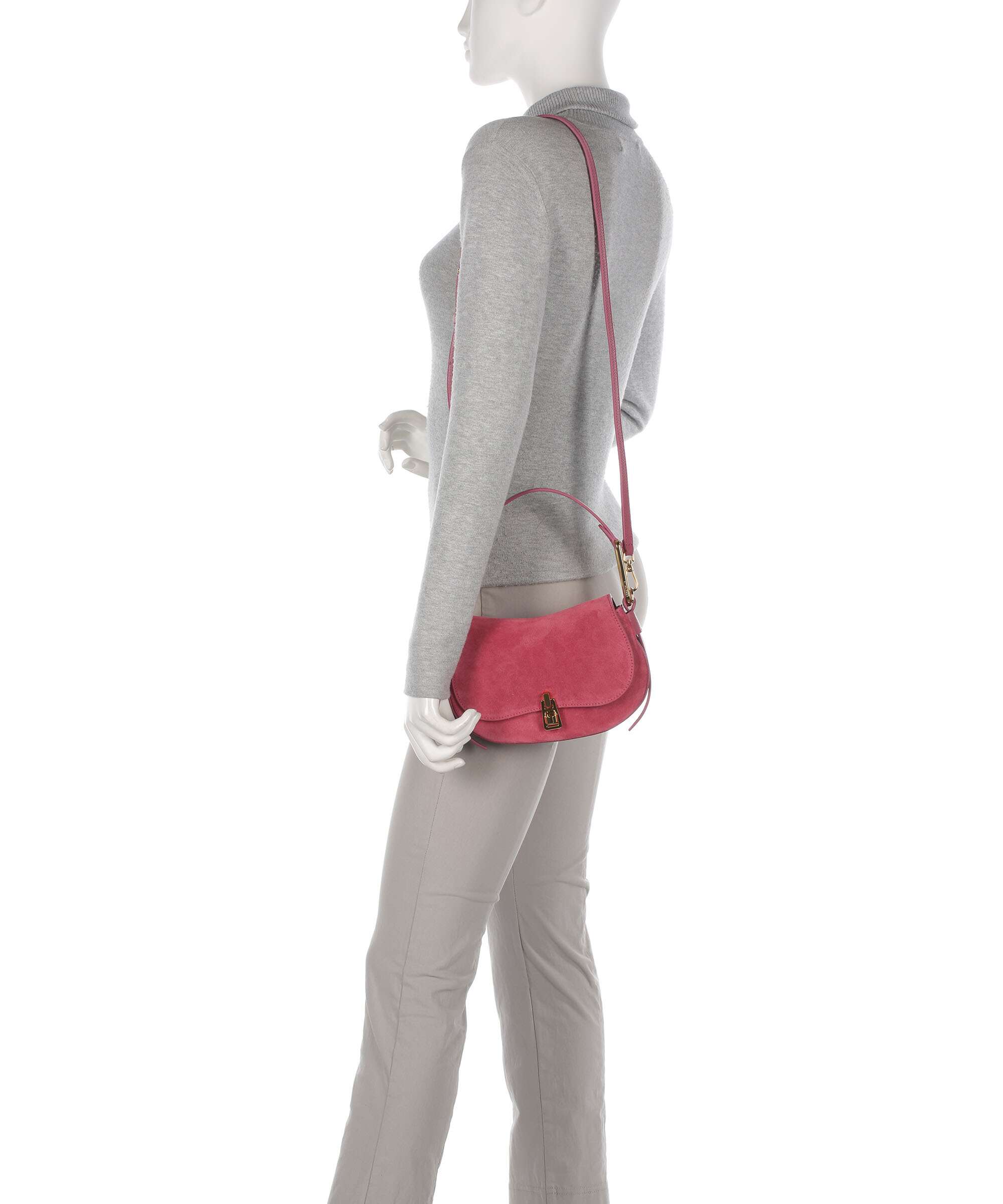 Coccinelle Magie Suede Shoulder bag rosewood - Image 4