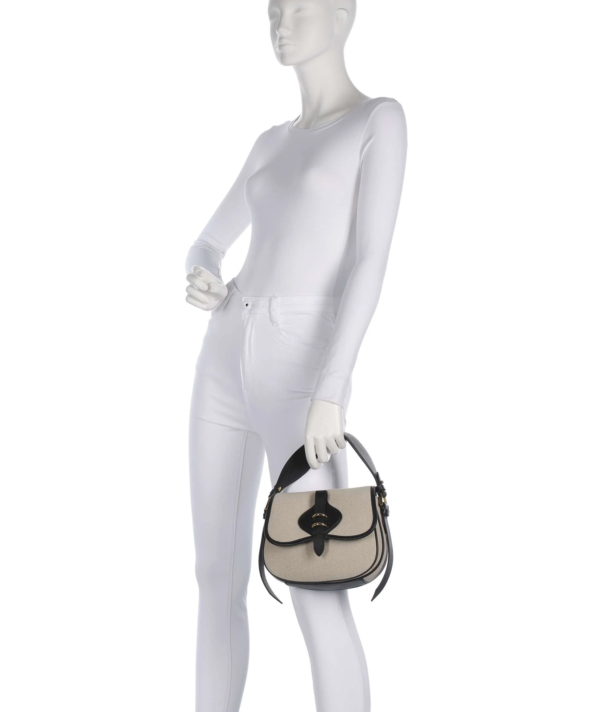 Coccinelle Mavery Canvas Handbag natural/noir - Image 3