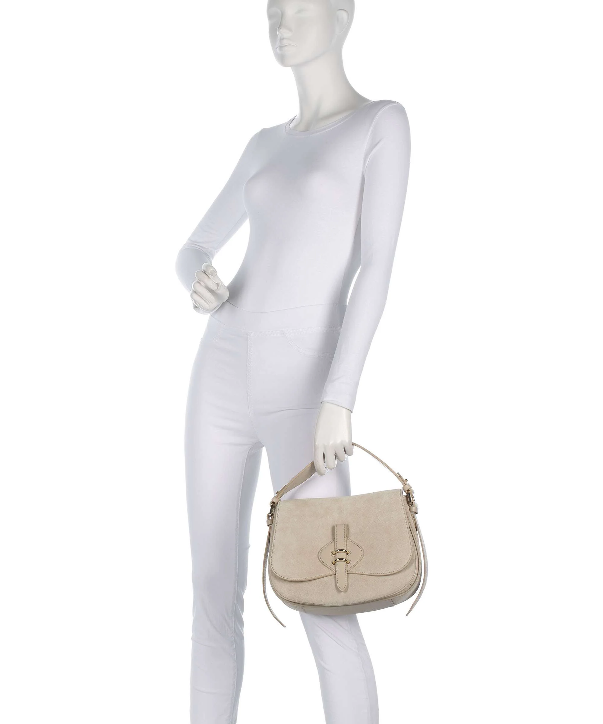 Coccinelle Mavery Suede Handbag sandshell - Image 3