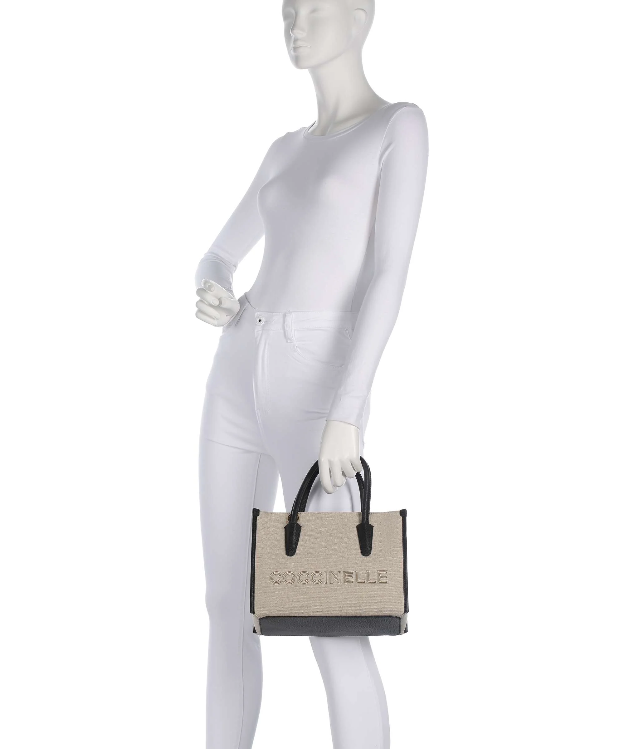 Coccinelle Myrtha Canvas Handbag natural/noir - Image 3