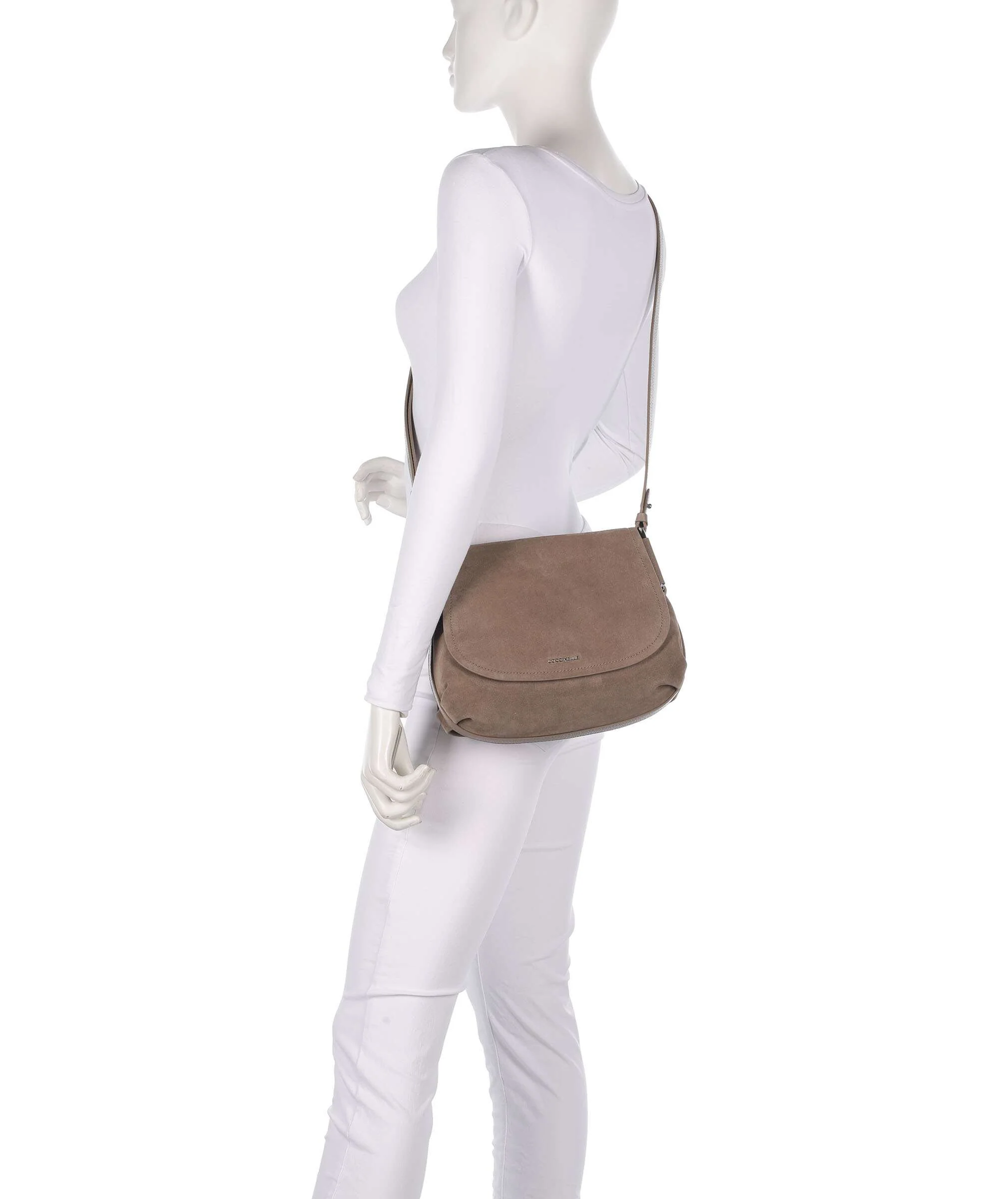 Coccinelle Rebekka Suede Crossbody bag warm taupe - Image 3