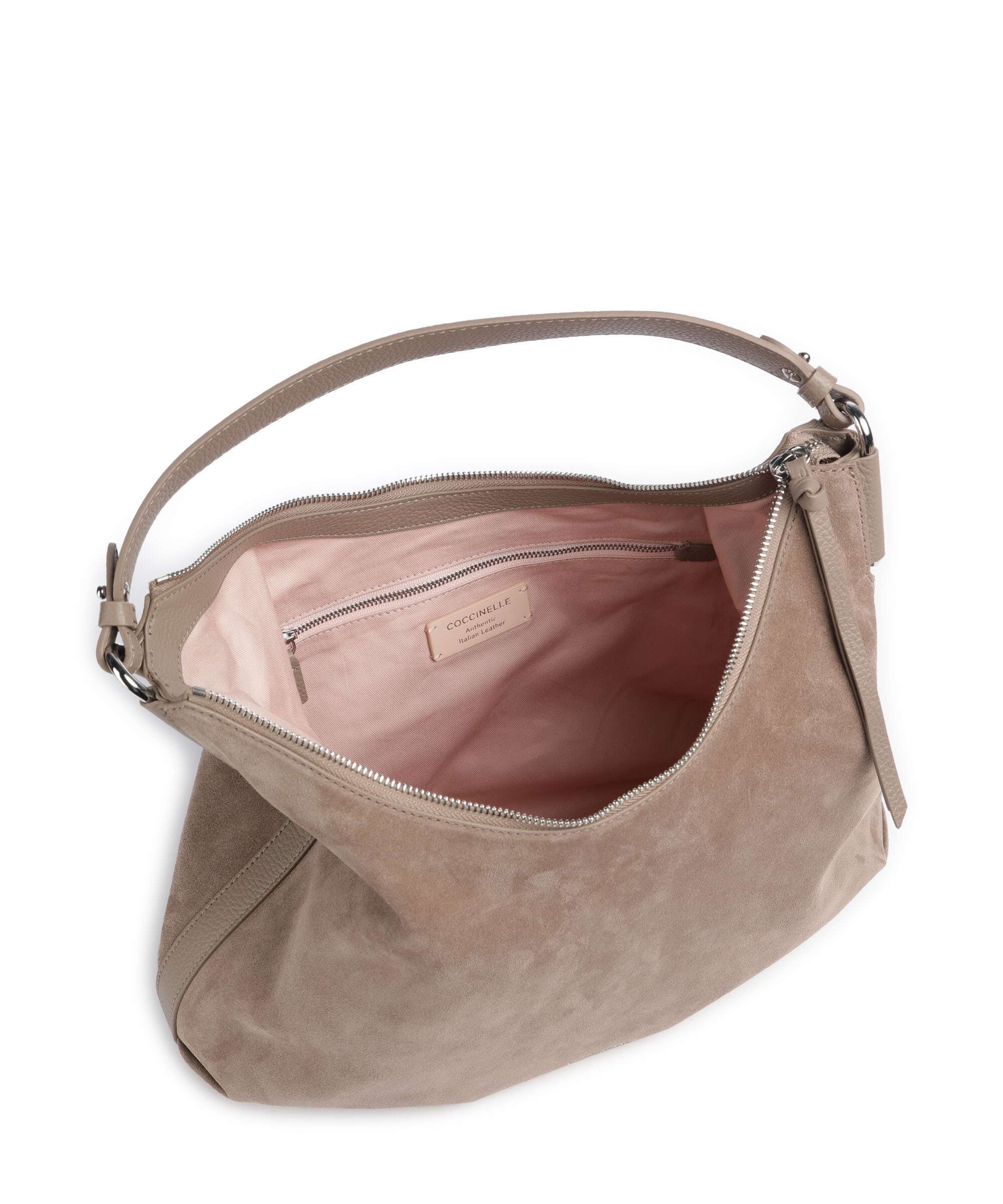Coccinelle Rebekka Suede Hobo bag warm taupe - Image 6
