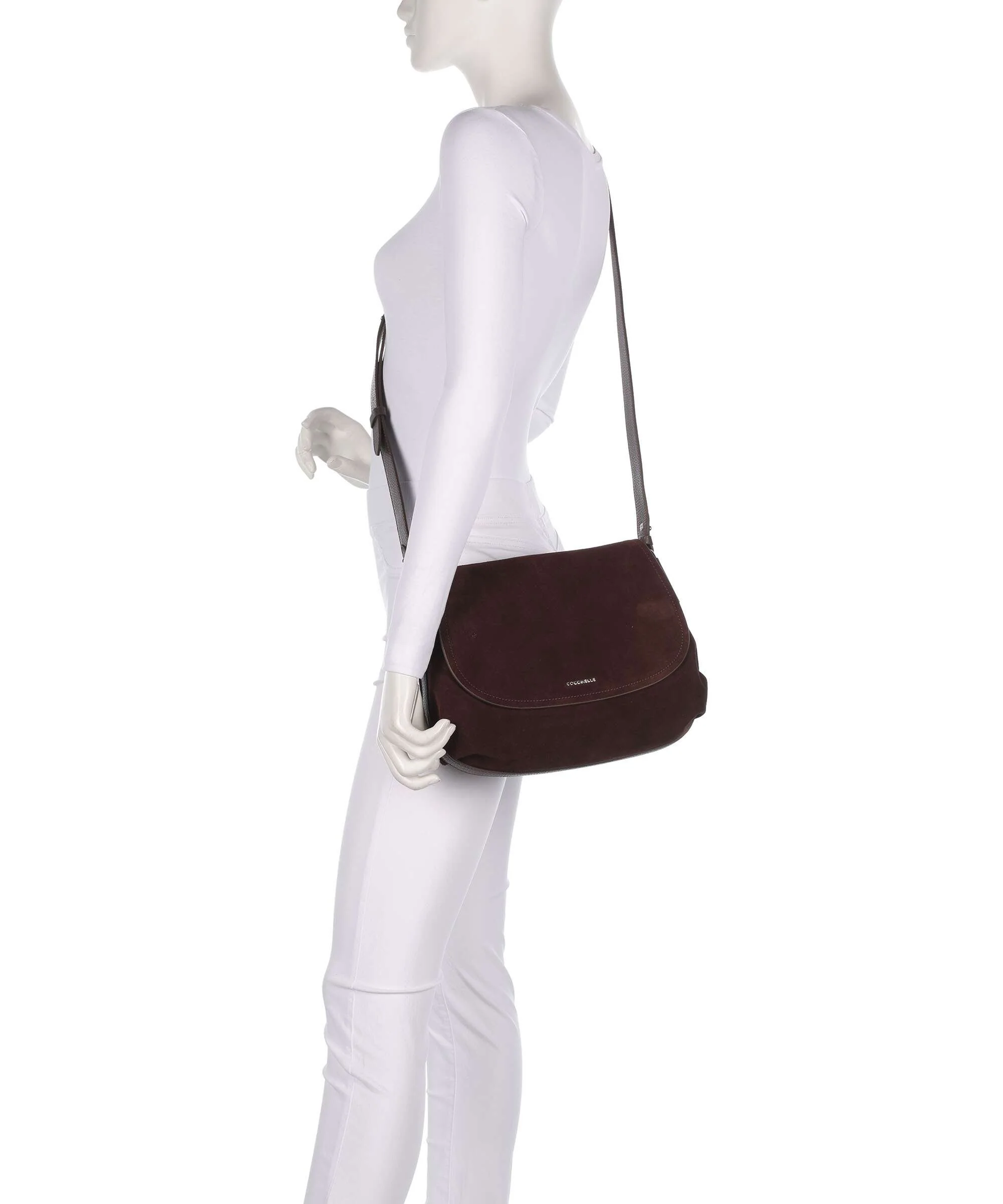 Coccinelle Rebekka Suede Shoulder bag brunette - Image 3