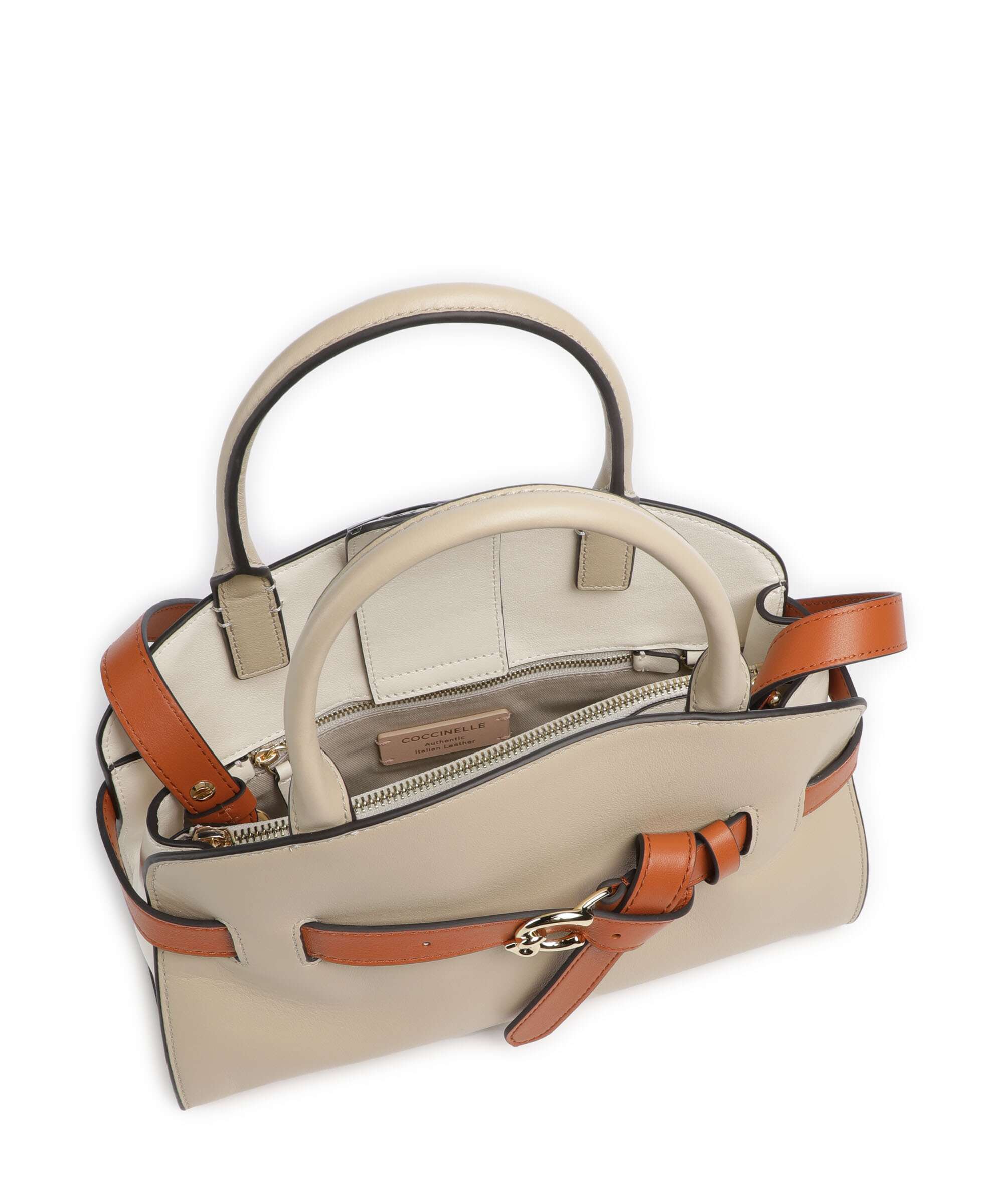 Coccinelle Sabine New Tricolor Handbag sandshell/pearl/crab - Image 4
