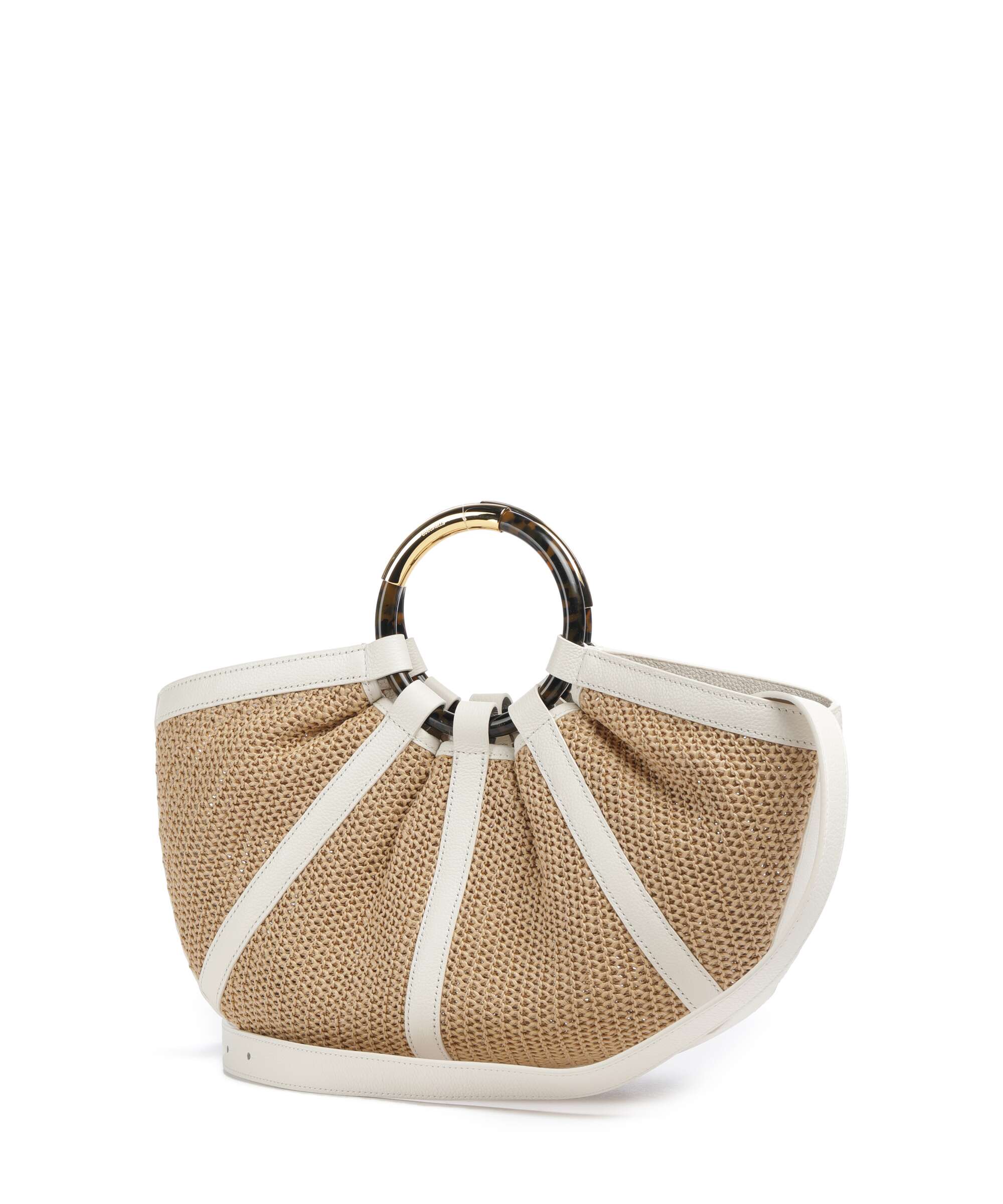 Coccinelle Shell Straw Handbag natural/pearl - Image 2