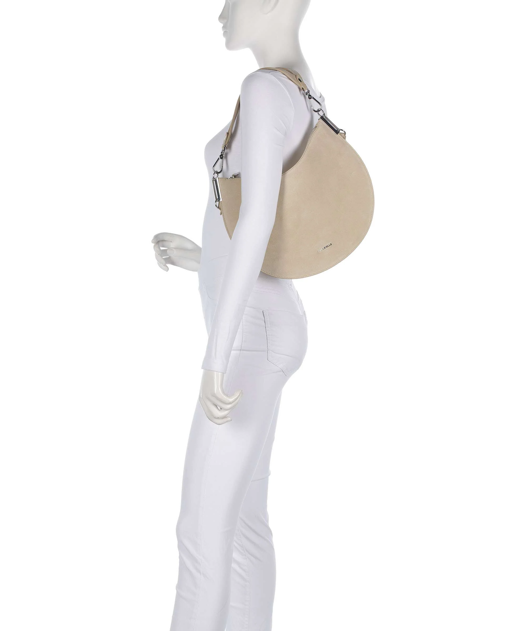 Coccinelle Sunup Suede Hobo bag sandshell - Image 3