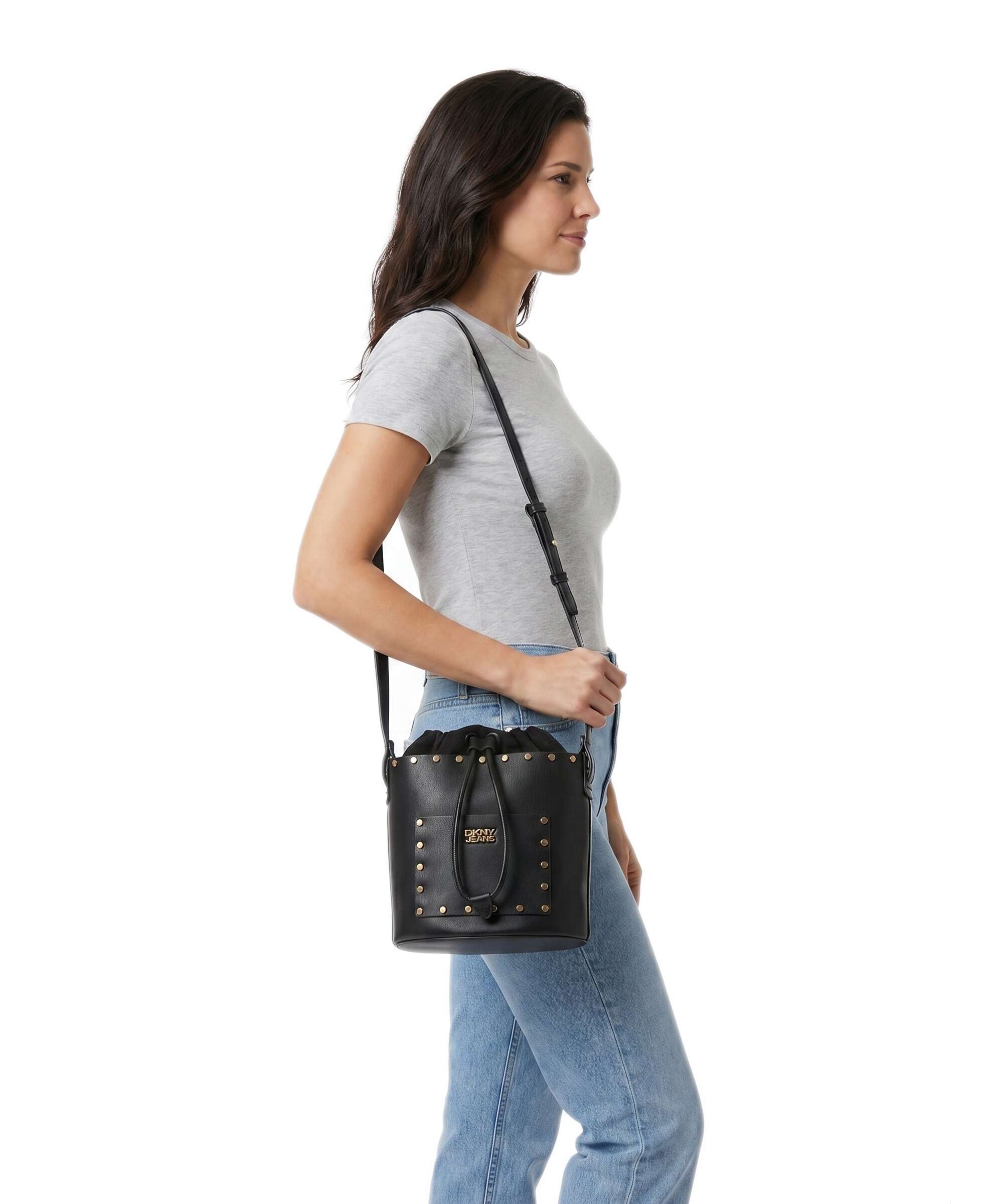 DKNY Payton Bucket bag black/gold - Image 3