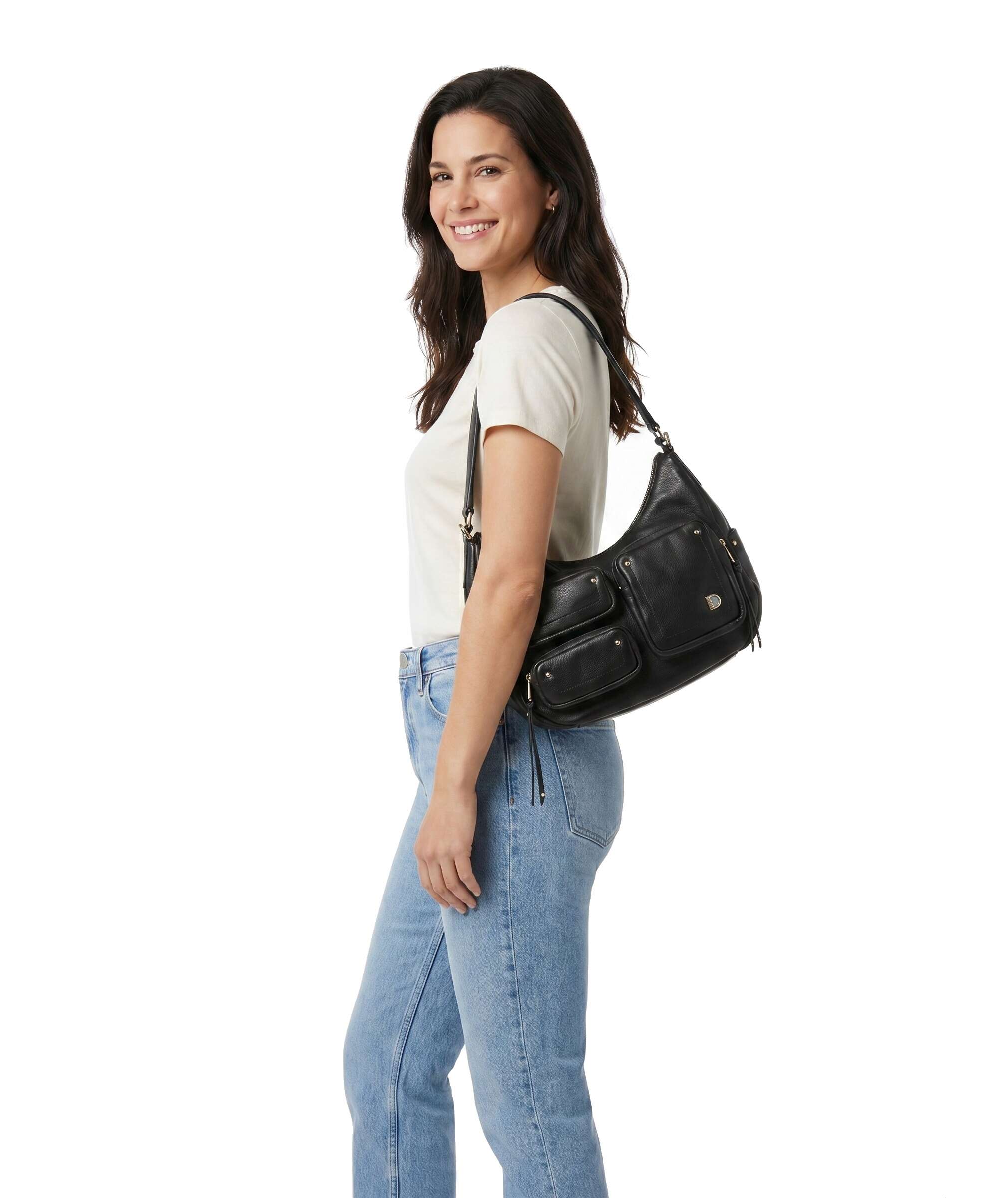DuDu Bags Pocket City Hobo bag nero - Image 3