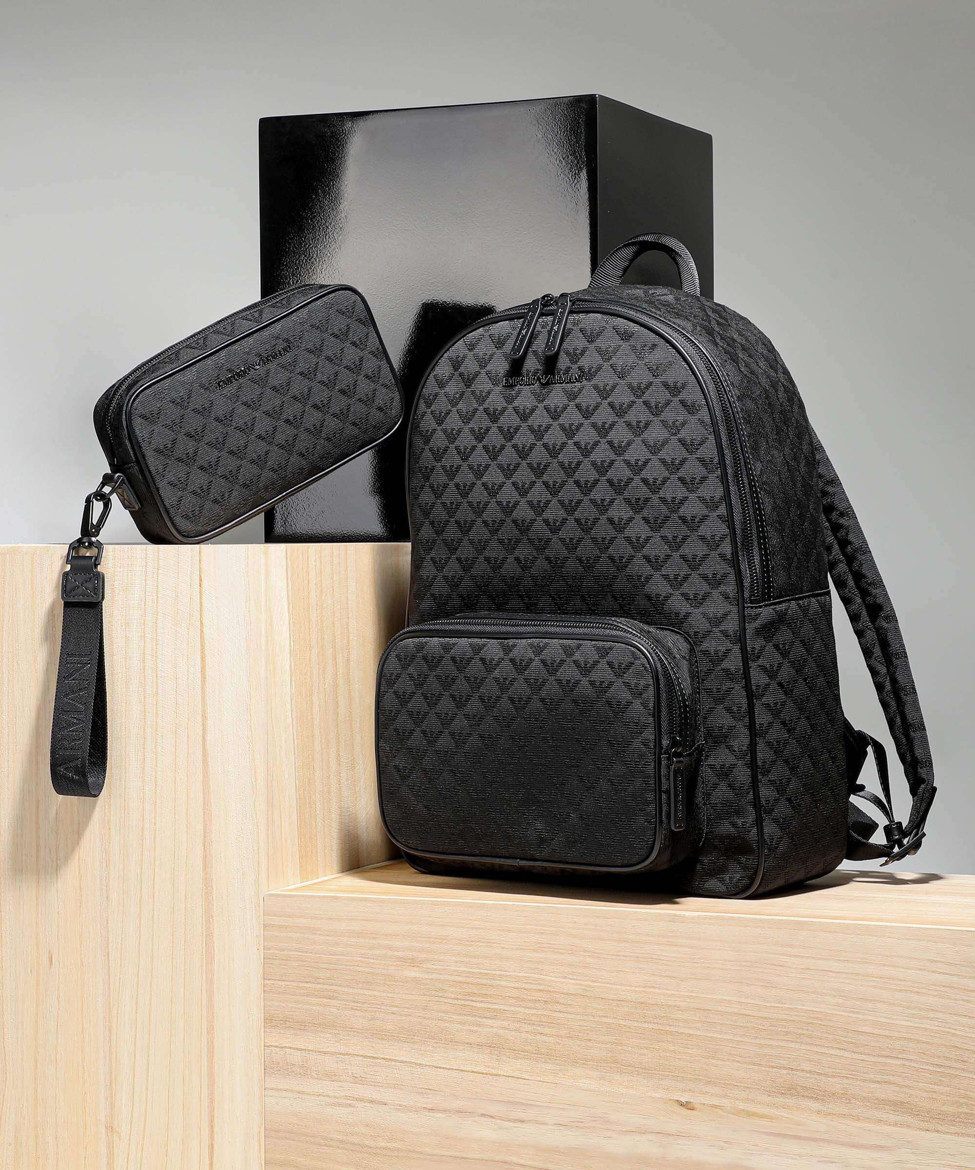 Emporio Armani Omnia Jacquard Backpack black - Image 2