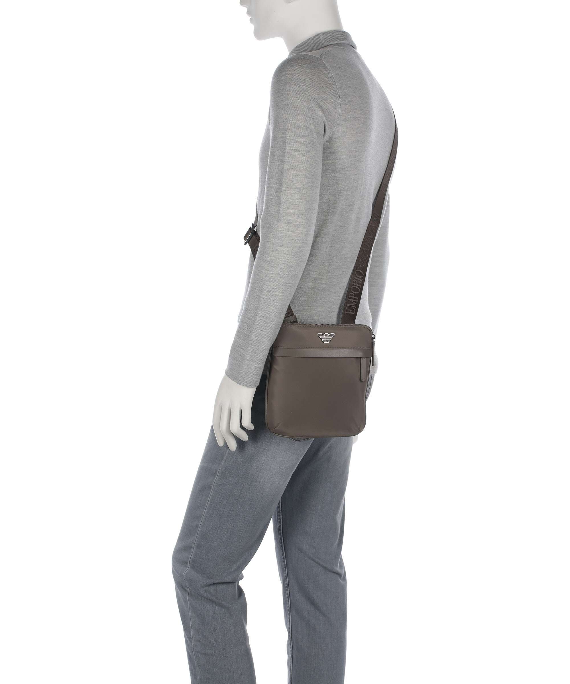 Emporio Armani Recycled Nylon Crossbody bag major brown - Image 4