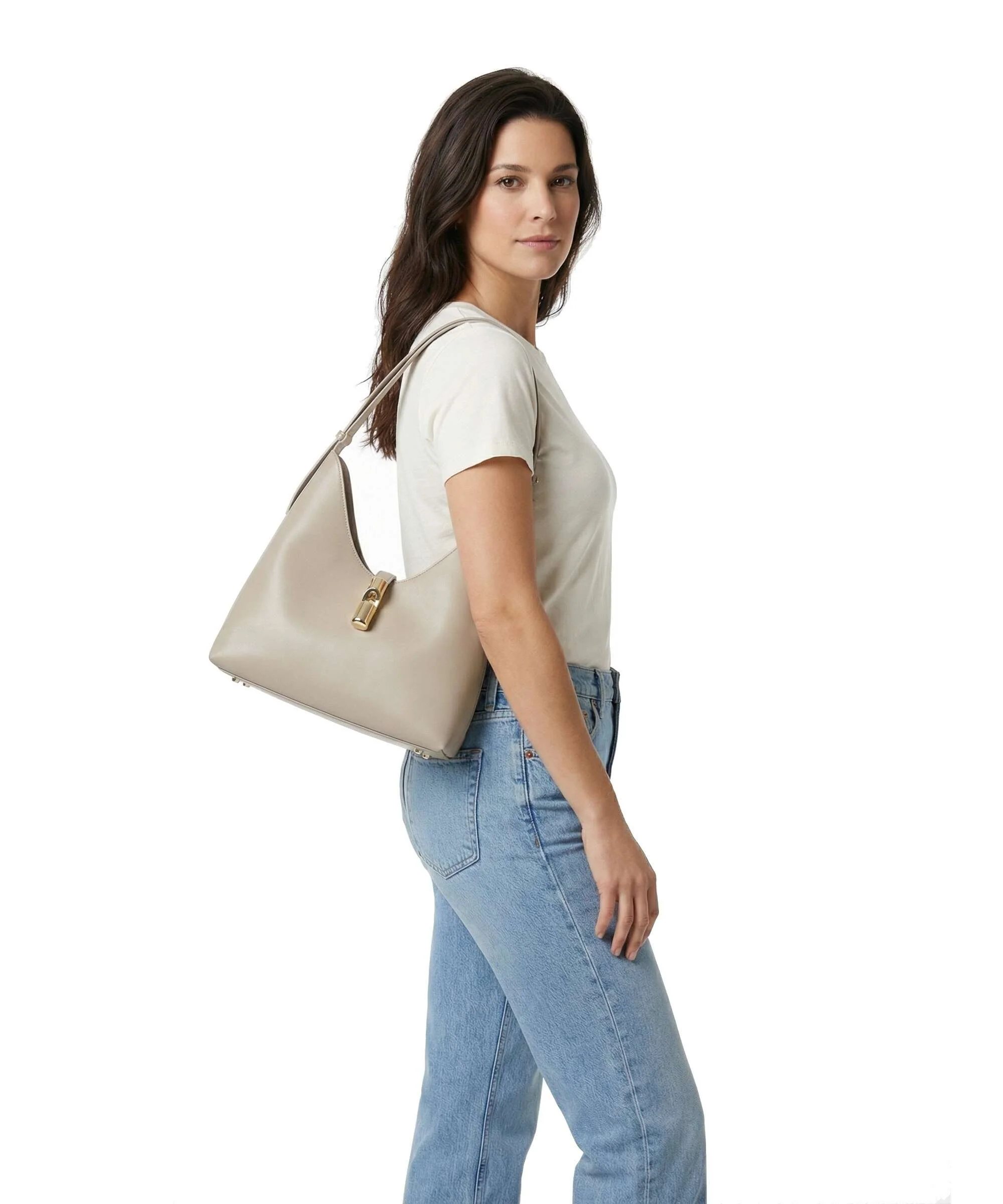 Furla Goccia M Hobo bag linen - Image 3