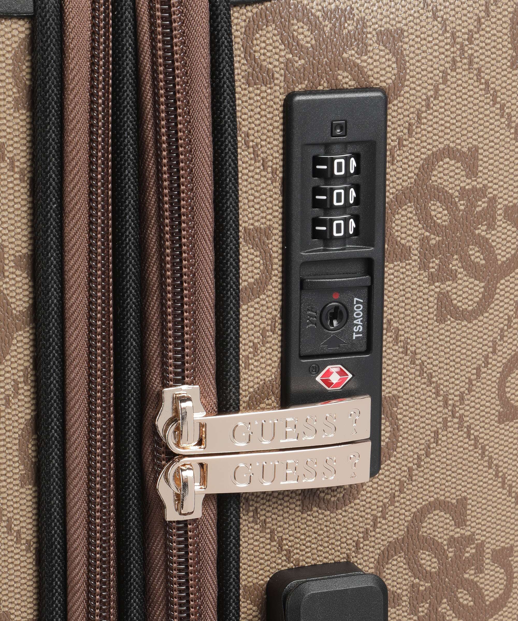 Guess Berta Maxi 4G Spinner (4 wheels) latte logo/brown - Image 3