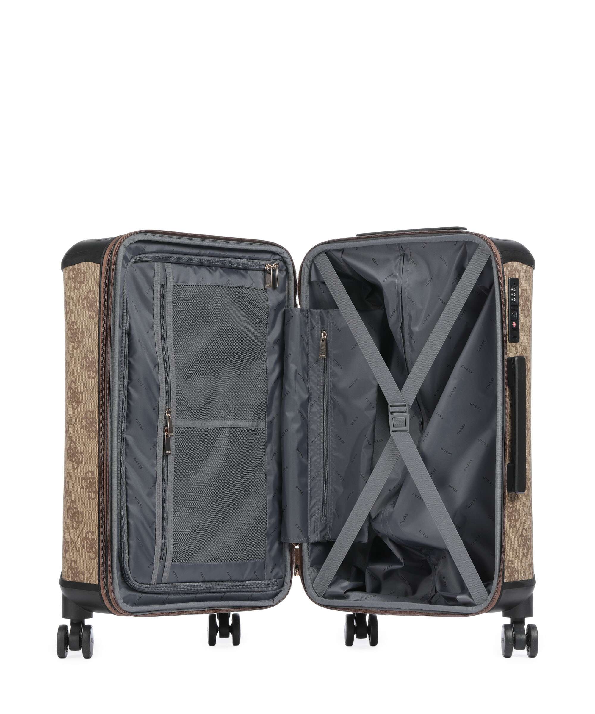 Guess Berta Maxi 4G Spinner (4 wheels) latte logo/brown - Image 6