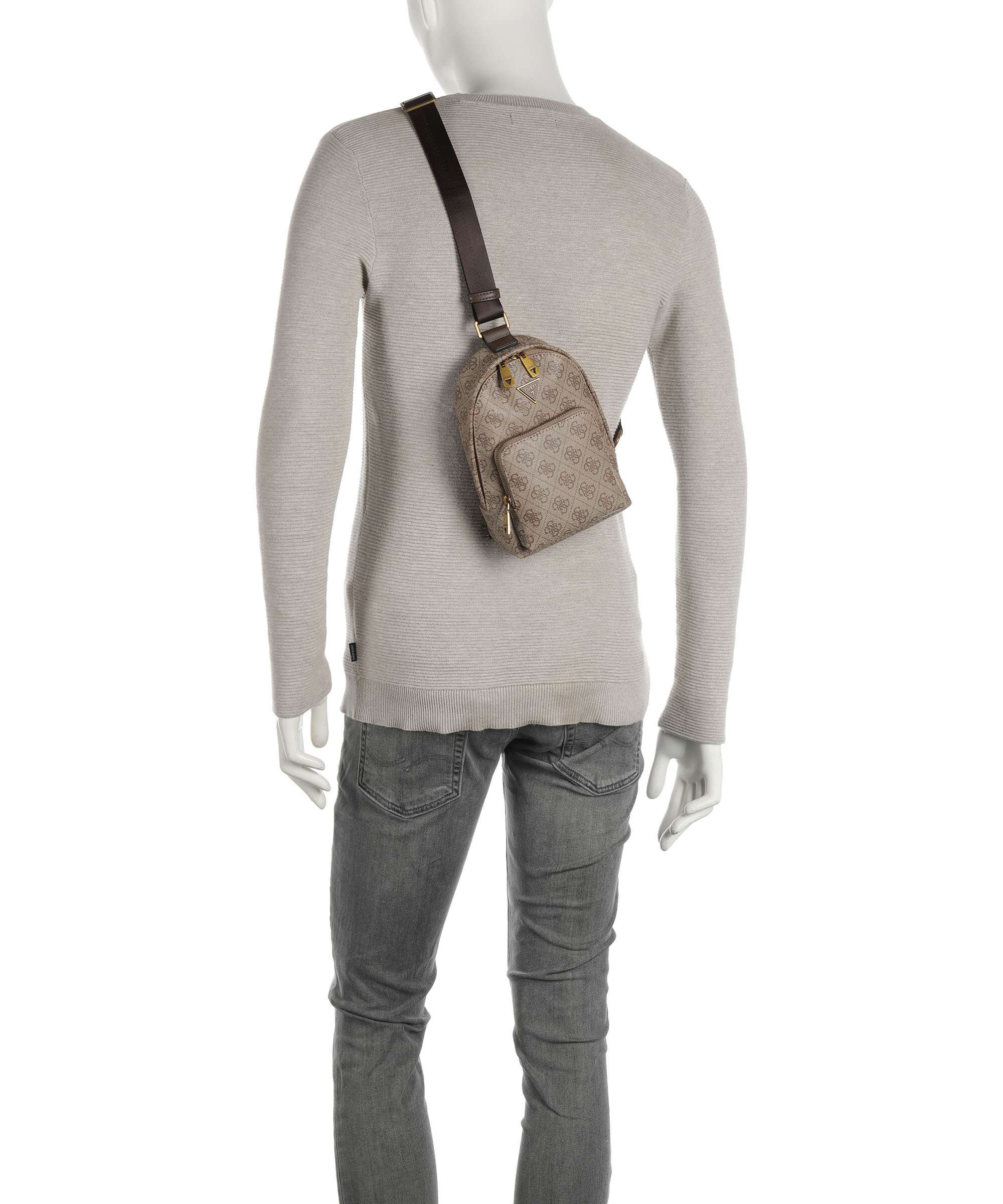 Guess Milano Eco Sling bag beige/brown - Image 3