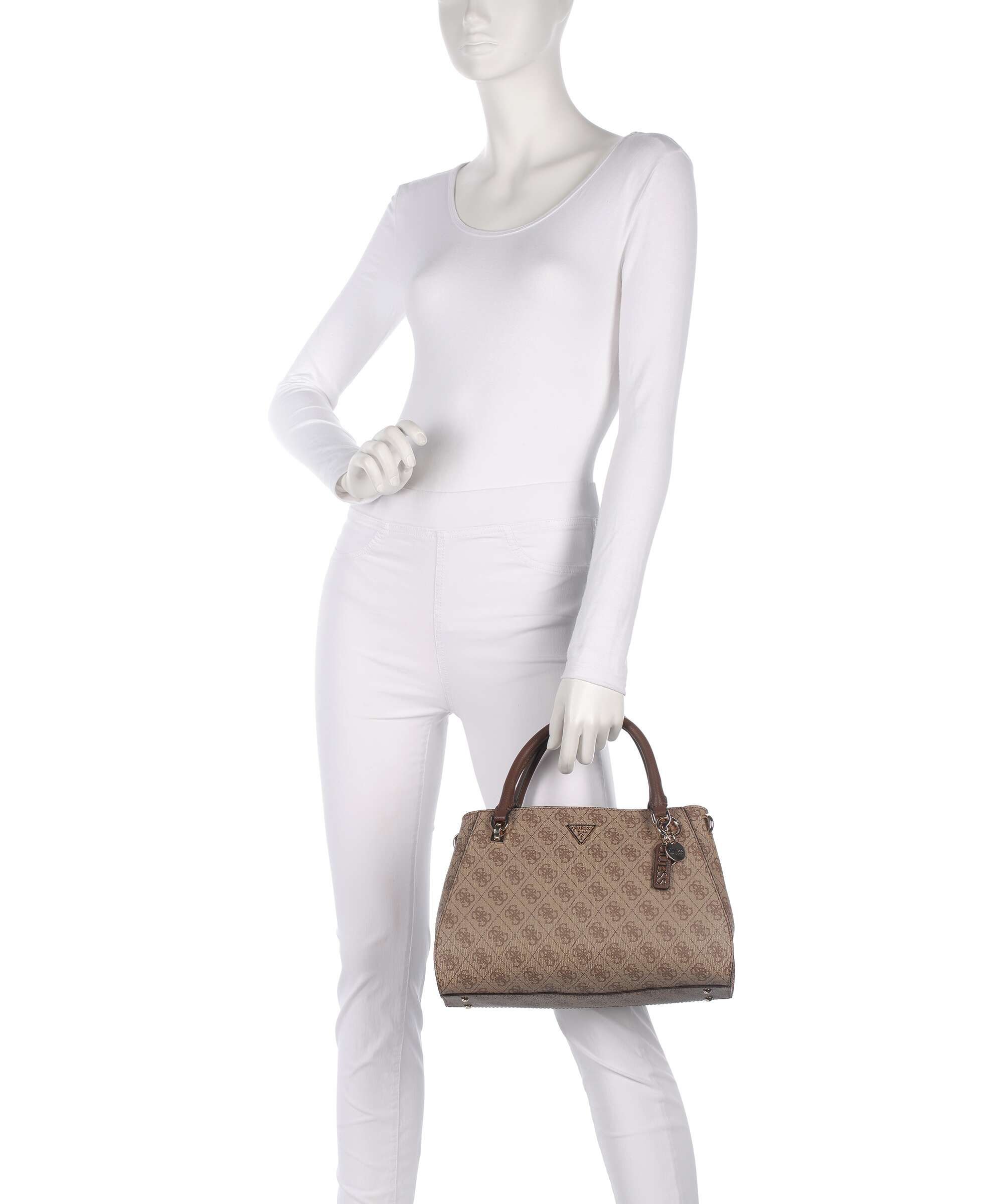 Guess Noelle 4G Logo Handbag latte logo/brown - Image 3