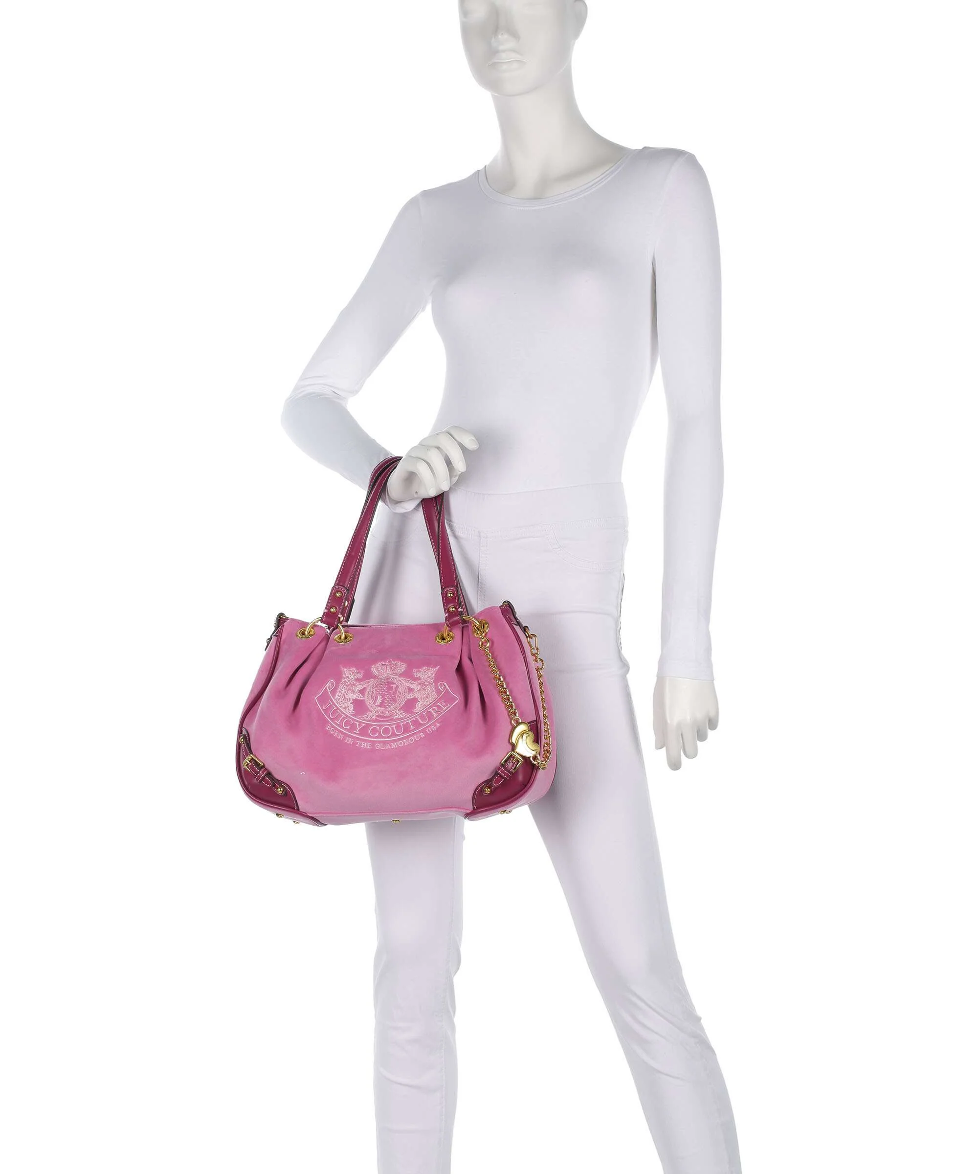 Juicy Couture Twig Narrative Velvet M Hobo bag super pink - Image 3
